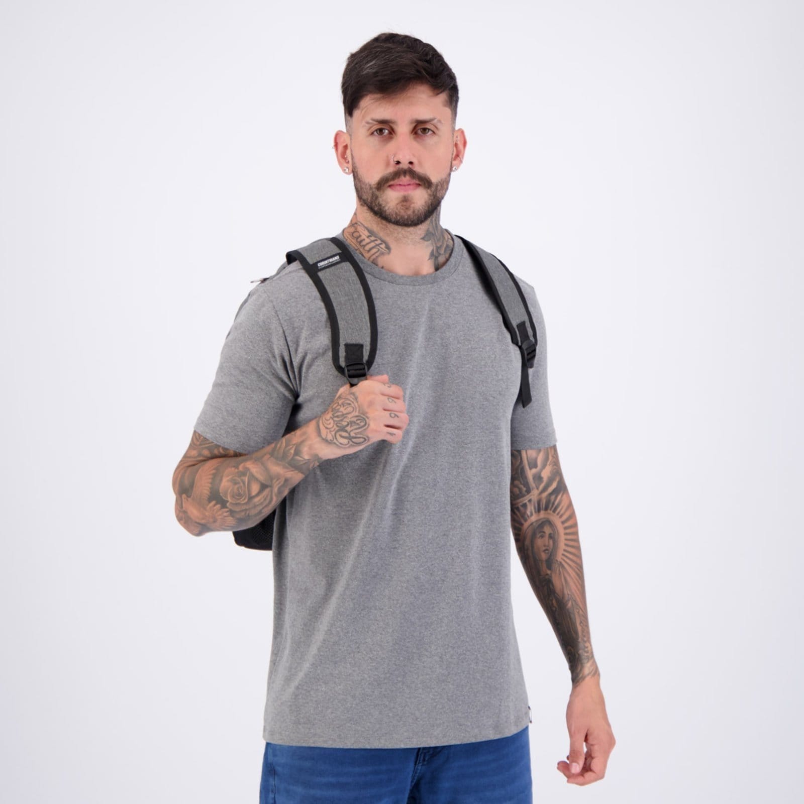 Vista 2 Mochila Corinthians e Preta Xeryus cinza