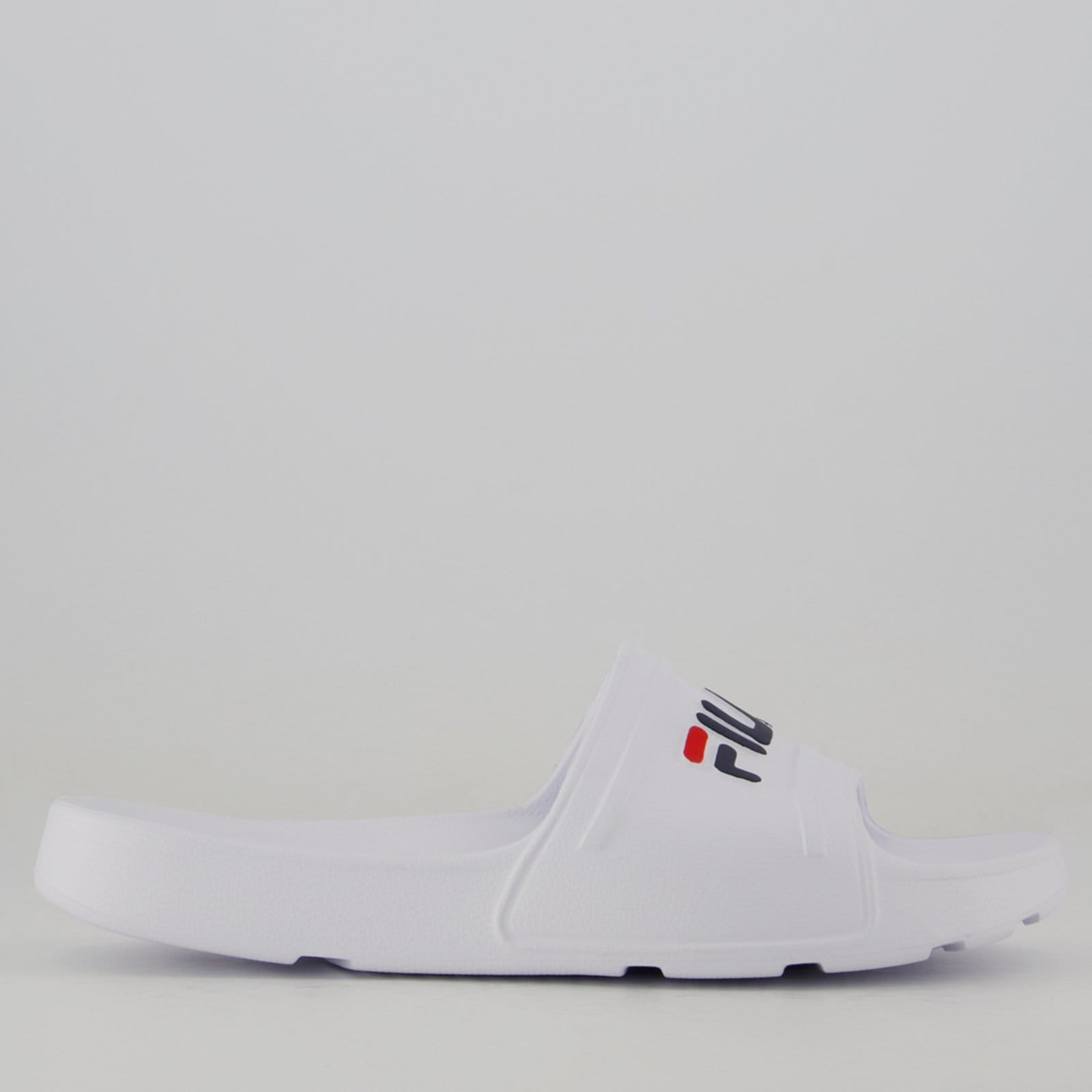 Vista 2 Chinelo Fila Sleek Slide Feminino e Marinho Fila branco