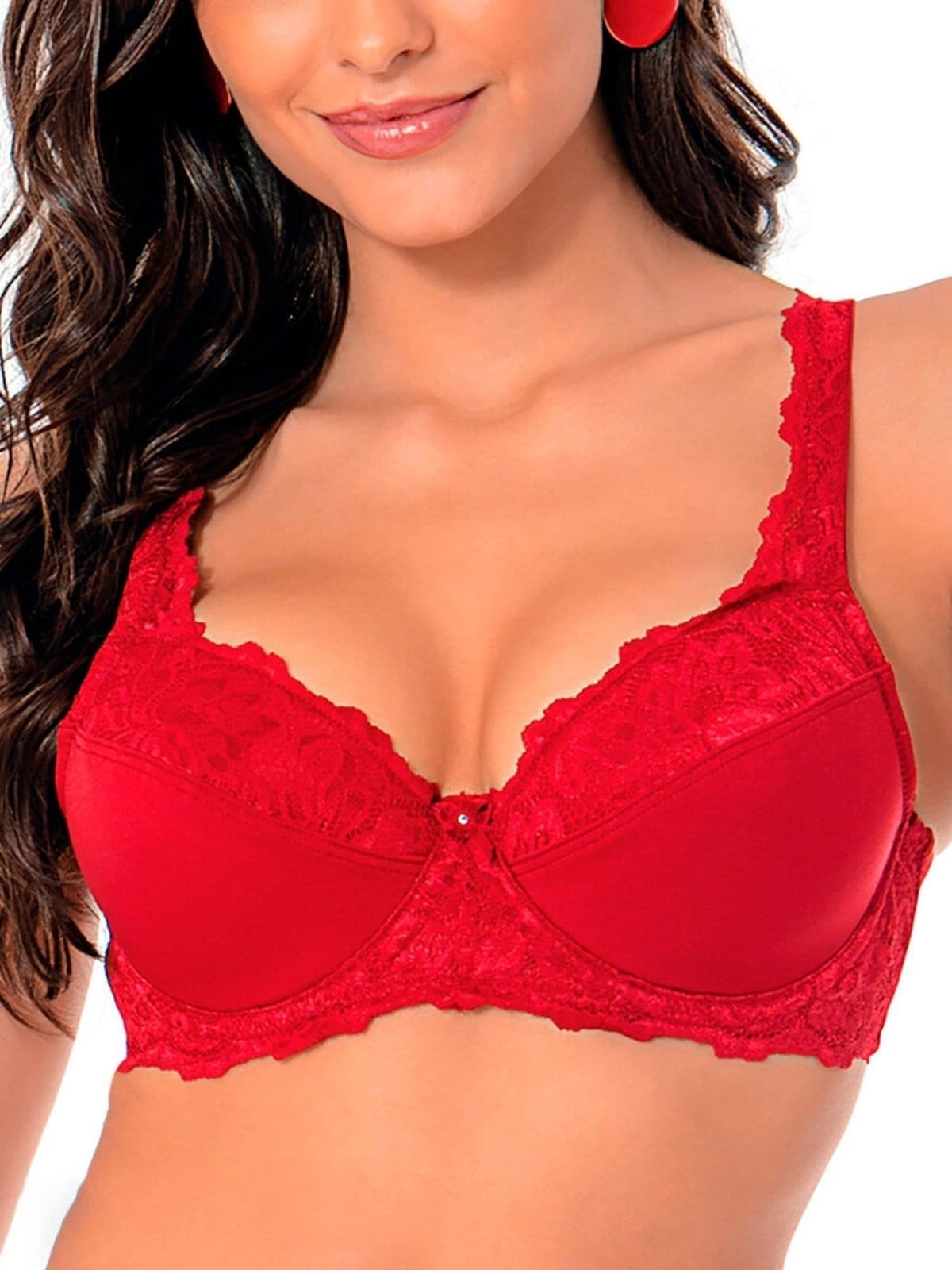 Vista principal Sutiã com Aro e Bojo Iridien Demillus 65204 Taça B Demillus vermelho