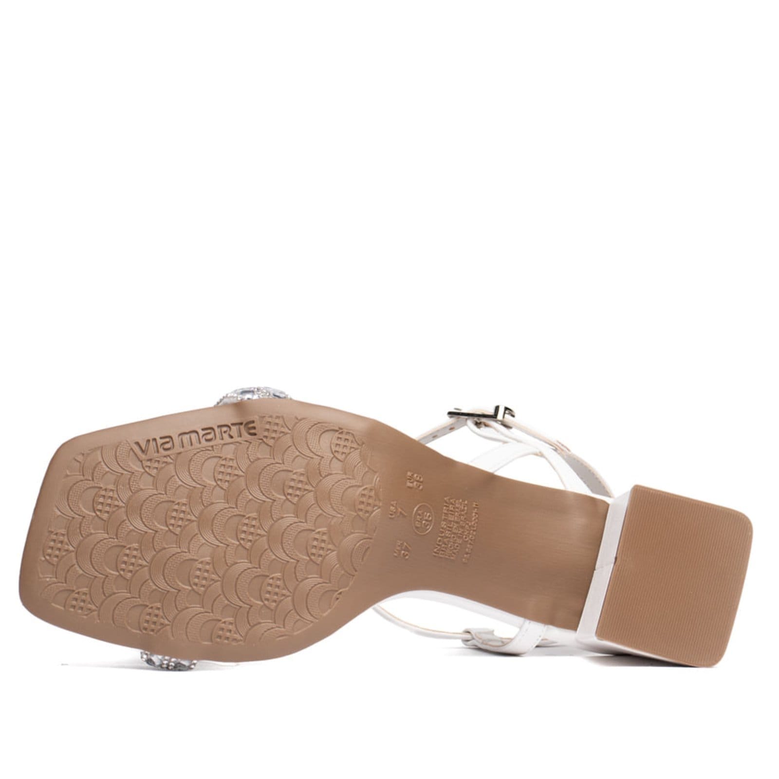 Vista 2 Sandália Feminina Via Marte Salto Bloco Pedrarias VIA MARTE marrom