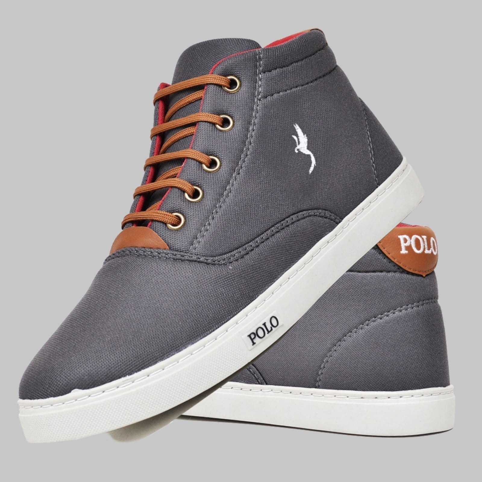 Vista principal Sapatênis Casual Masculino Cano Alto Polo Blu Cinza Polo Blu cinza blu