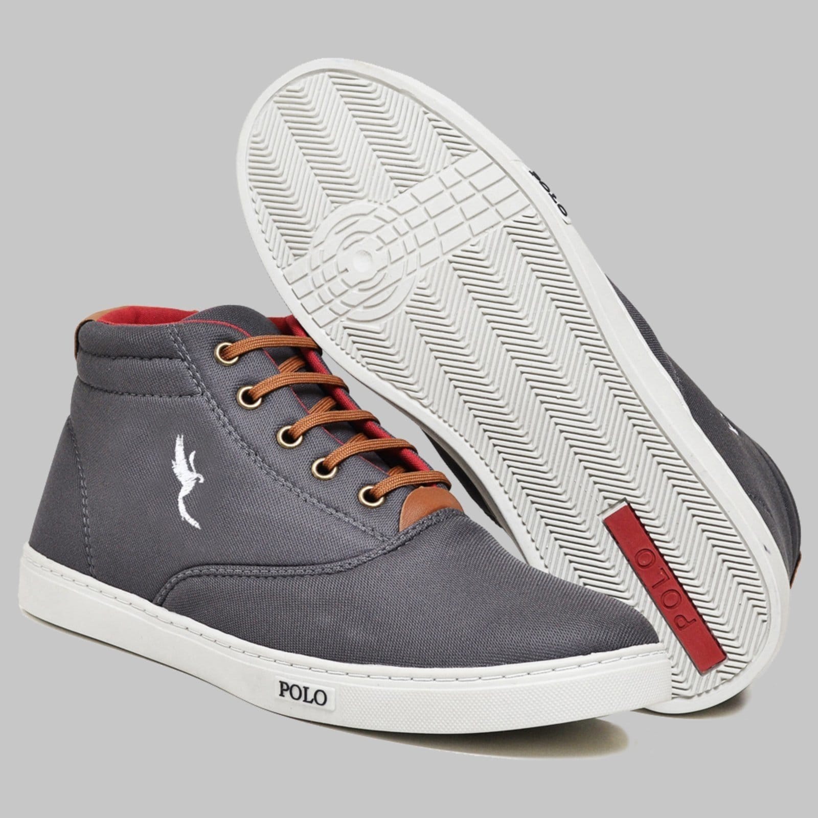 Vista 2 Sapatênis Casual Masculino Cano Alto Polo Blu Cinza Polo Blu cinza blu