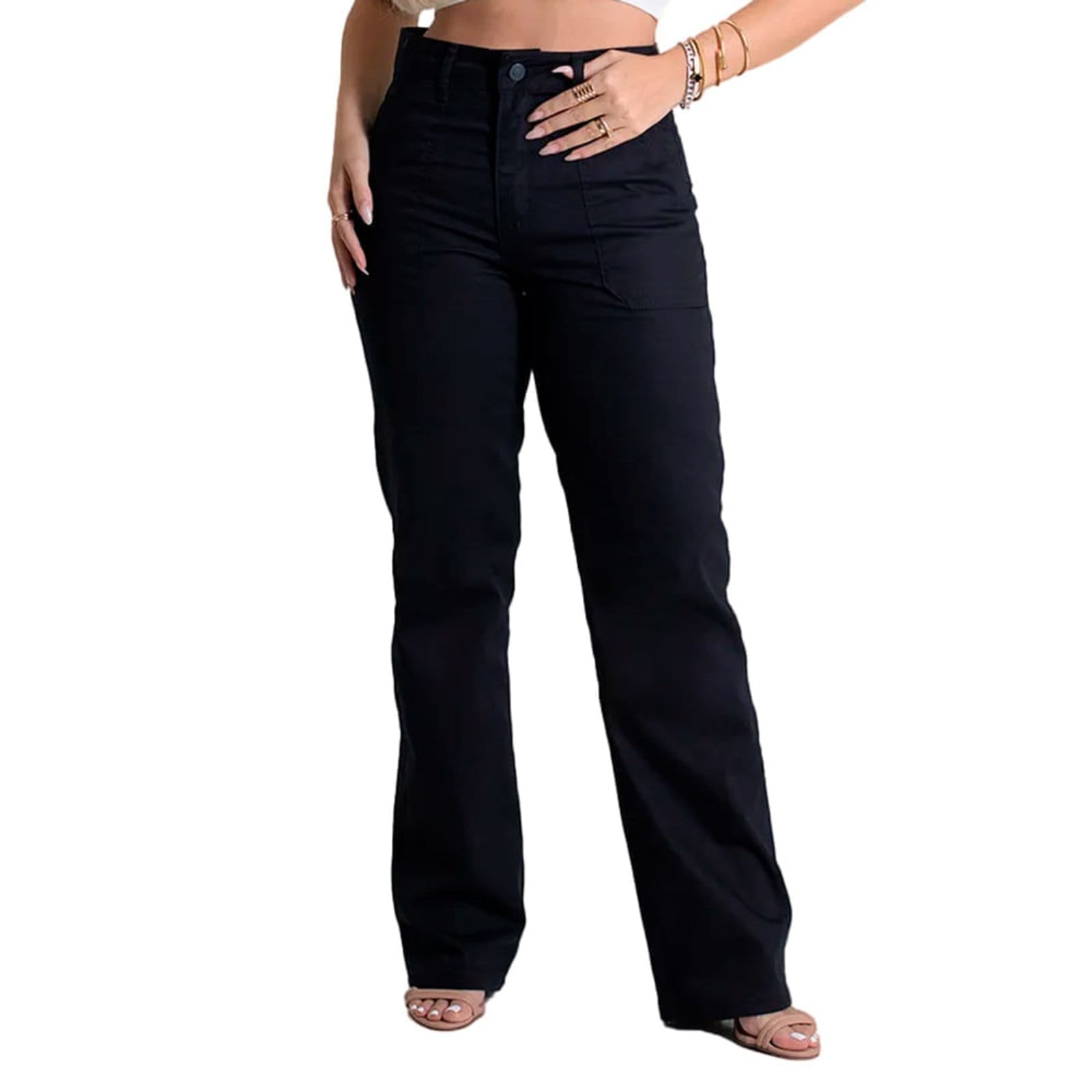 Calça Jeans Feminina Sawary Reta Cintura Alta