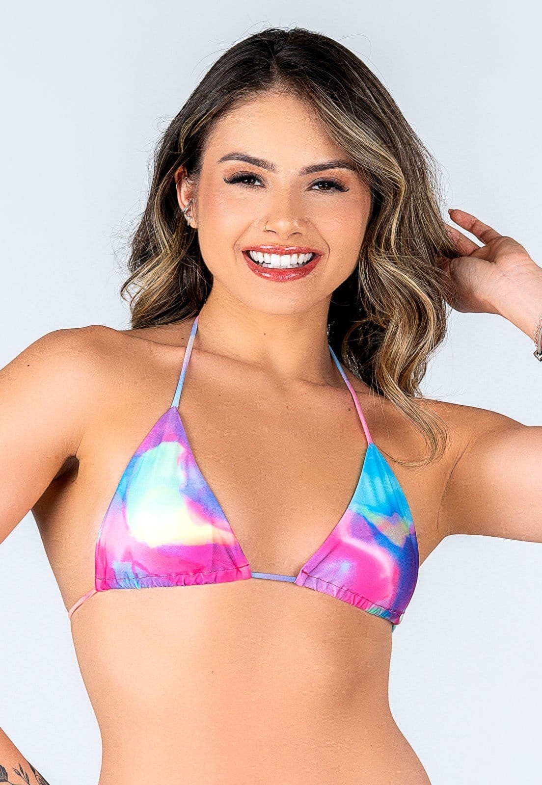 Biquíni Top Summer Soul Com Bojo Cortininha Abstrato