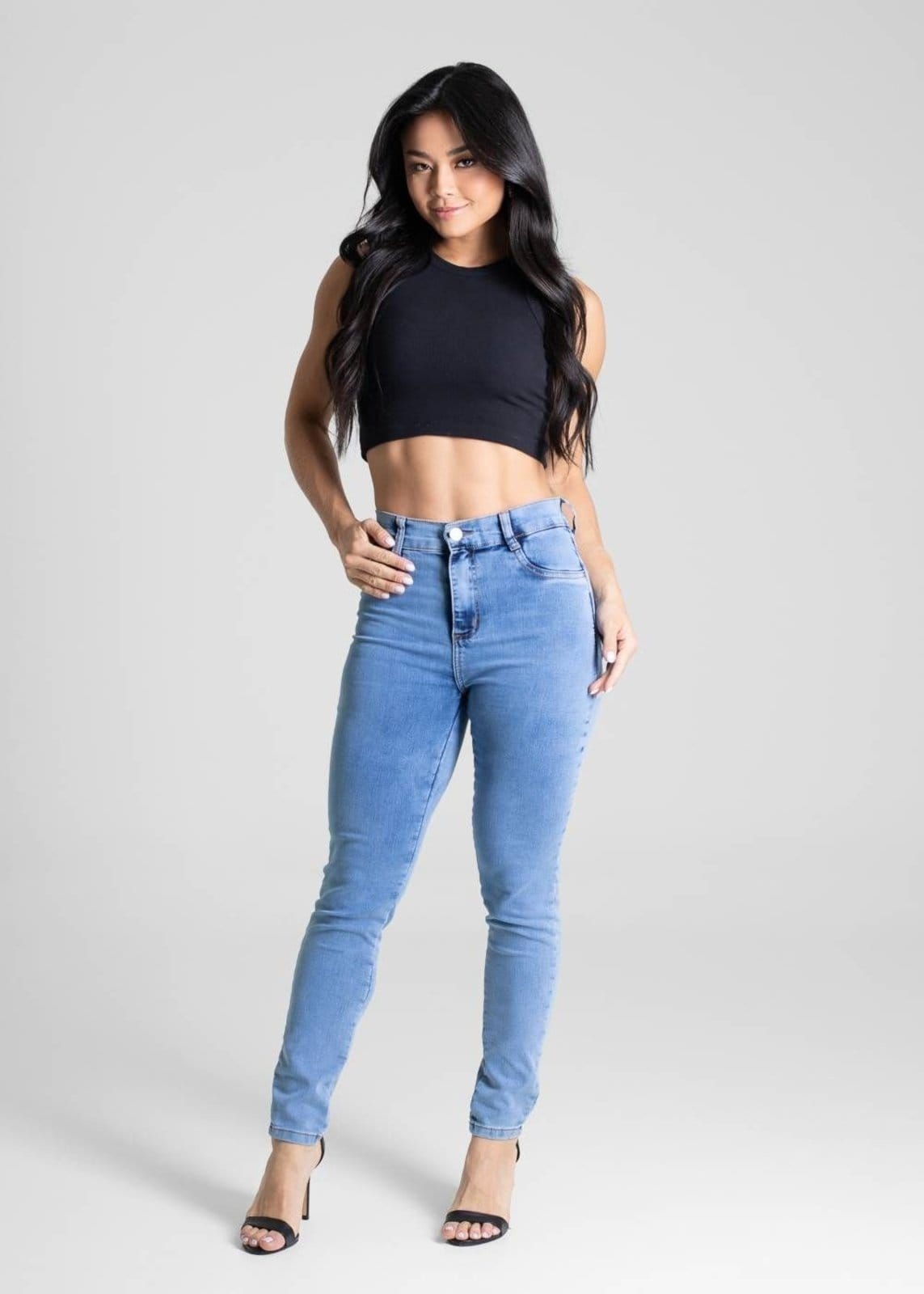 Vista 2 Calça Jeans Sawary Cigarrete - 281225 Sawary azul