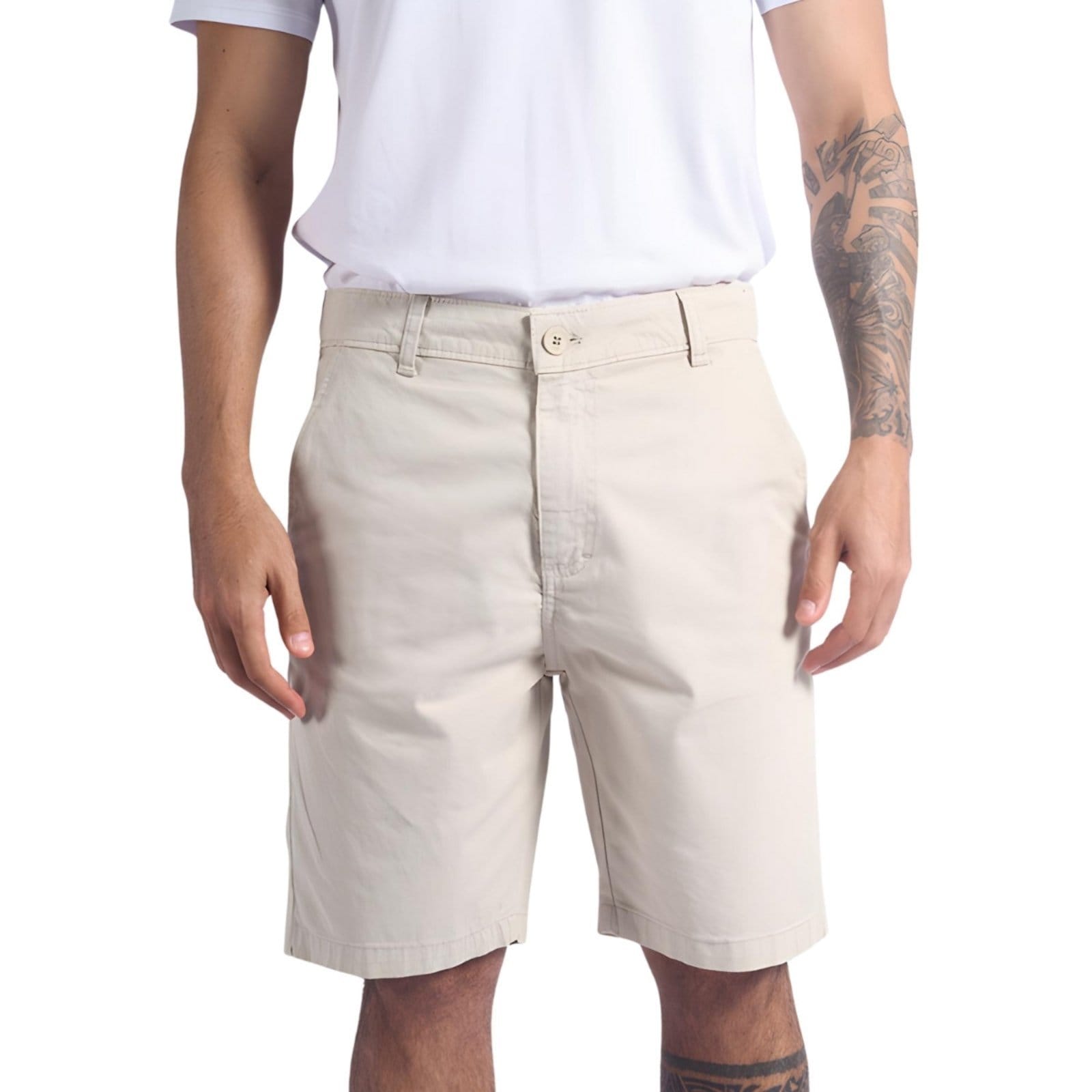 Vista principal Bermuda Masculina Sarja Oceano Chino Color Oceano bege