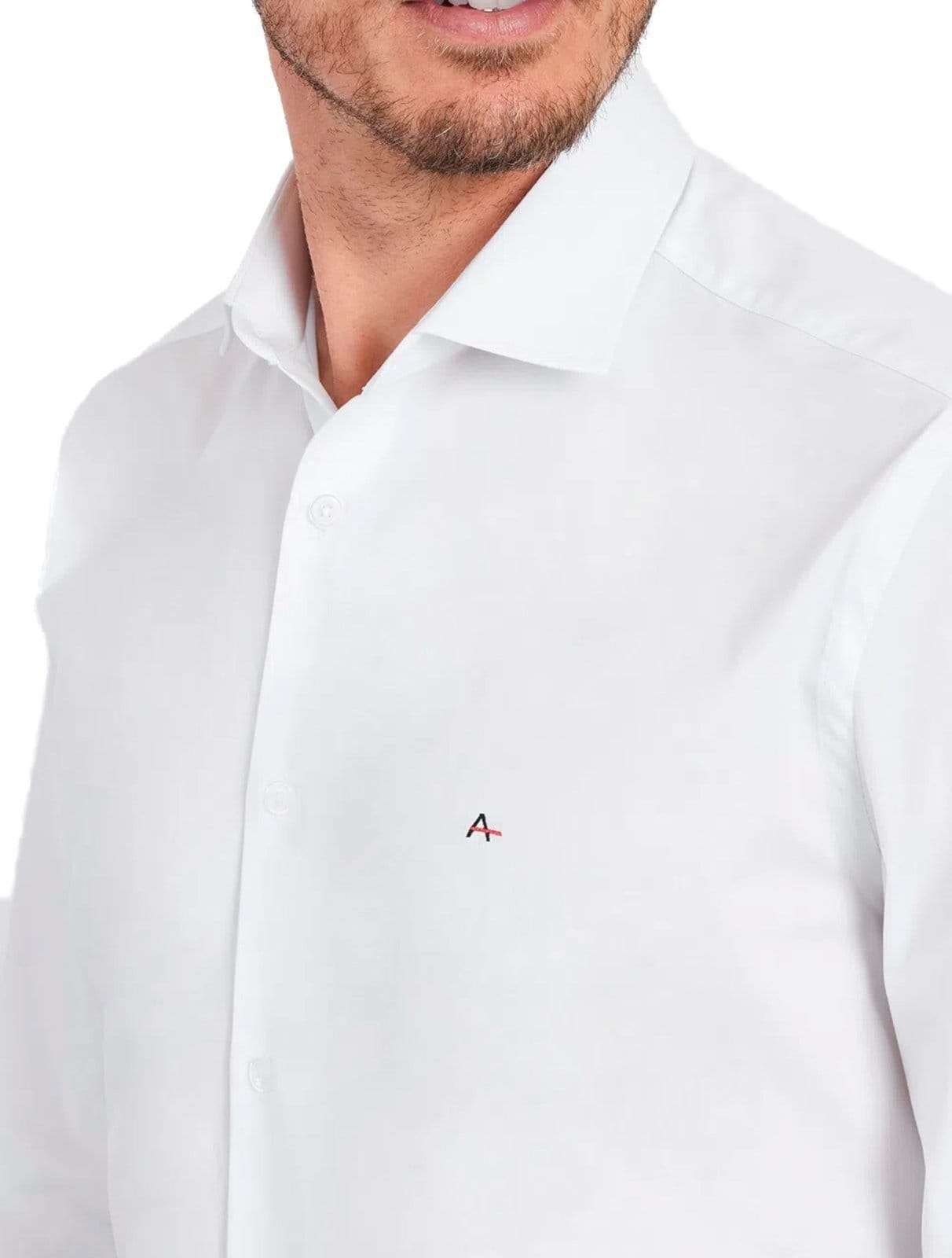 Vista 2 Camisa Aramis Masculina Slim Tricoline Stretch Branca Aramis branco