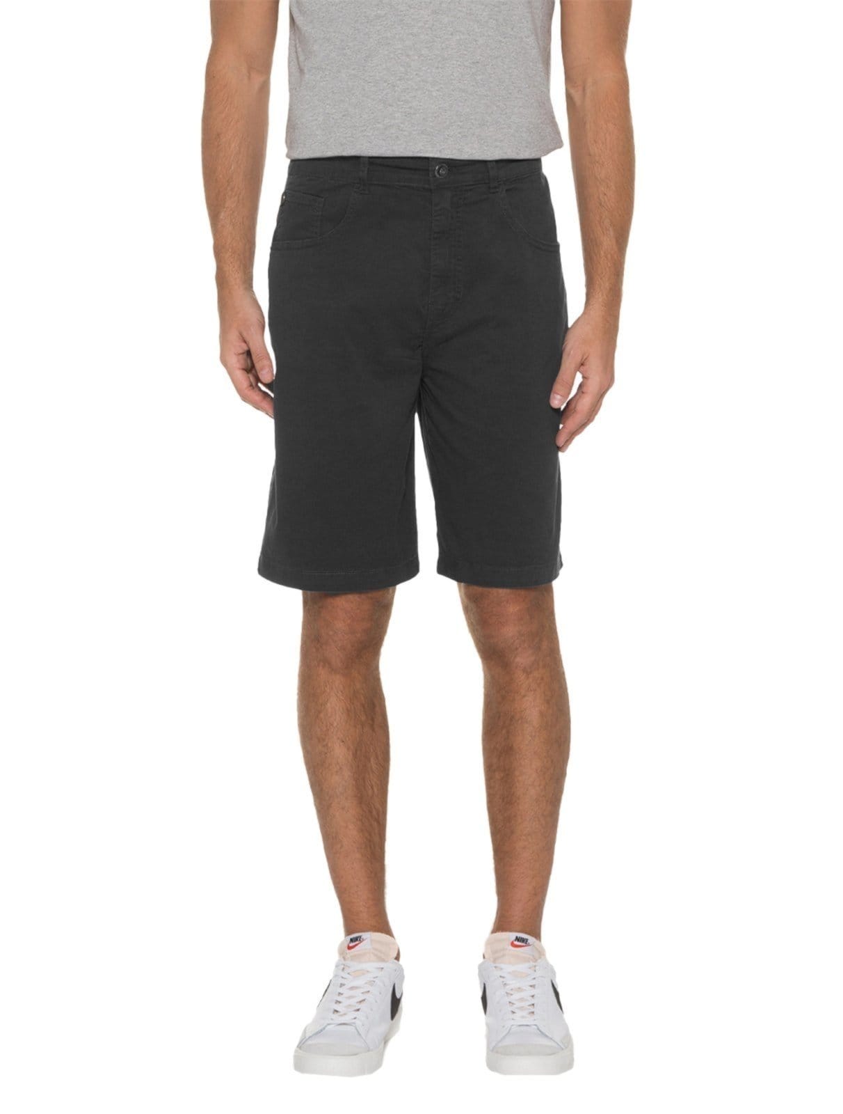 Bermuda Ellus Sarja Masculina Color Canvas Rock 5 Pockets Preta