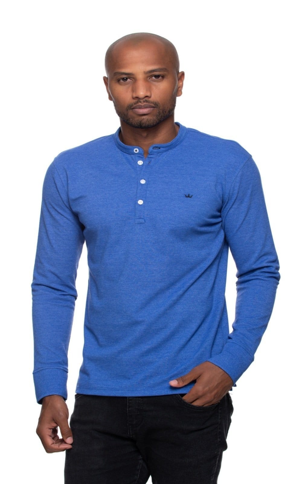 Camisa Gola Padre Rugby Aburguesia Slim fit royal Mesclado