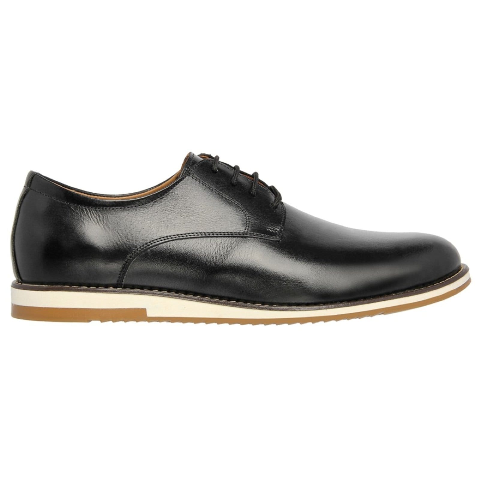 Vista 2 Sapato Masculino Oxford Casual Social Couro Legitimo Cadarço Rute Paula preto