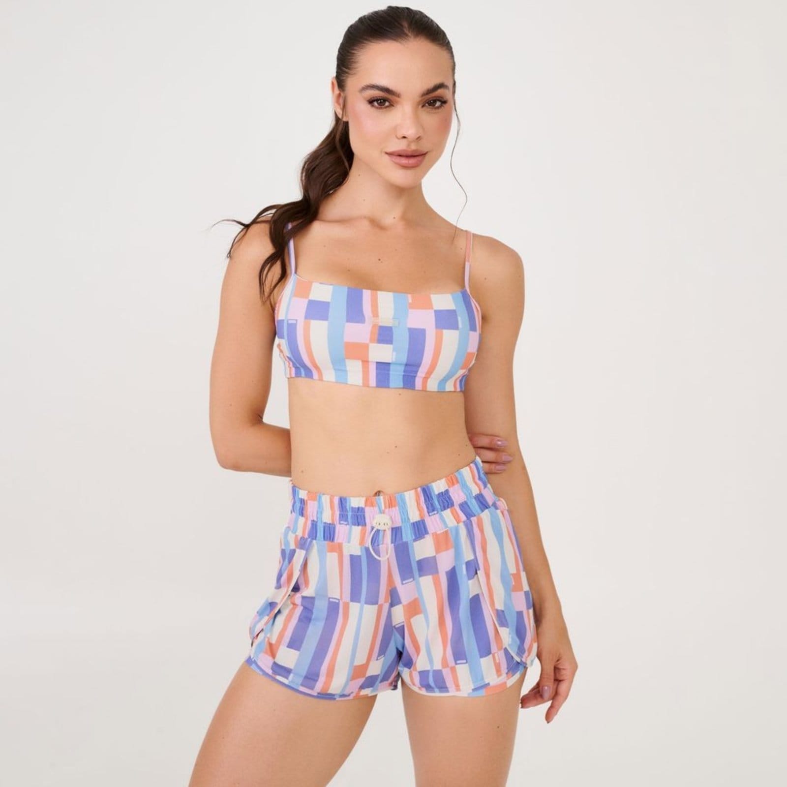 Short Transpassado Estampa Harmony Poliamida Soft