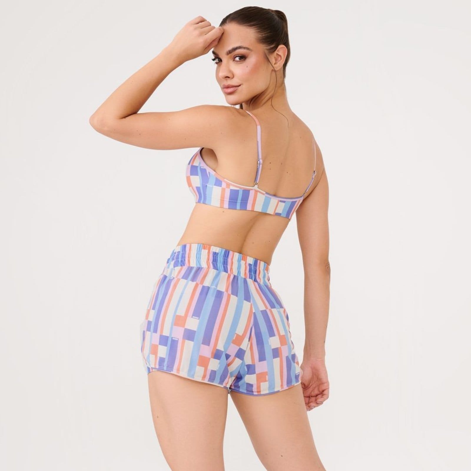 Vista 2 Short Transpassado Estampa Harmony Poliamida Soft Donna Carioca estampado