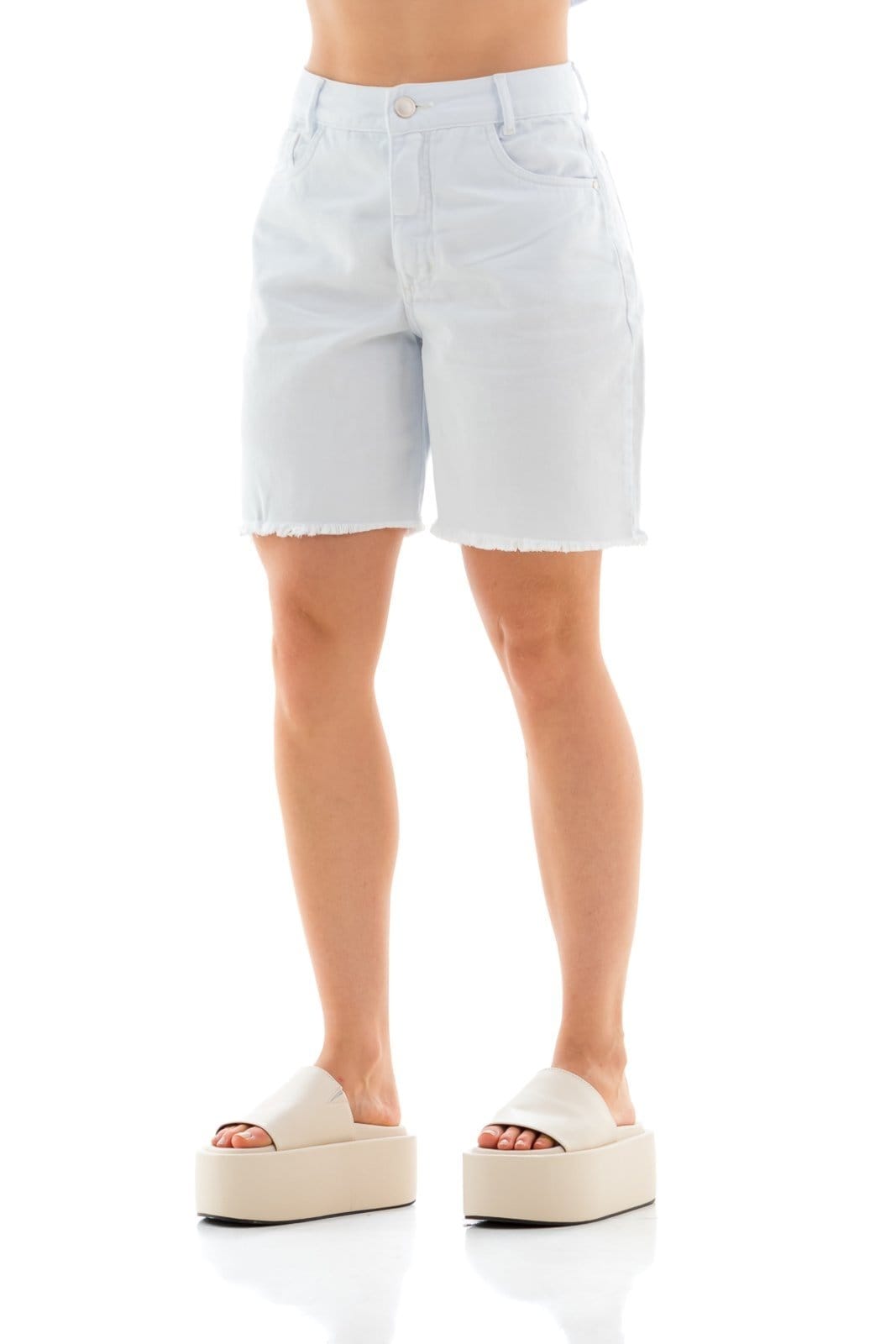 Bermuda Jeans Feminina Arauto Jorts Branca