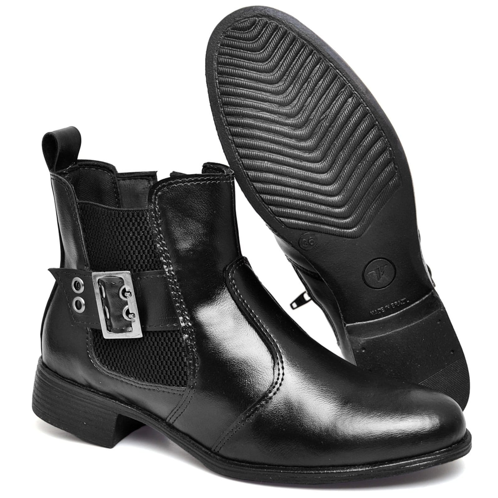 Vista principal Bota Feminina Cano Médio Casual Polo Blu Detalhes em Fivela Preta em Sintético do ao 40 Polo Blu preto blu