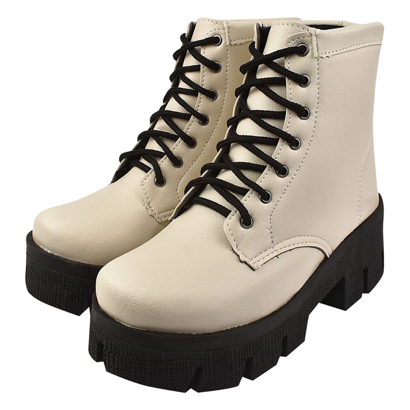 Coturno Feminino Donatella Shoes Confort BrancoTratorado