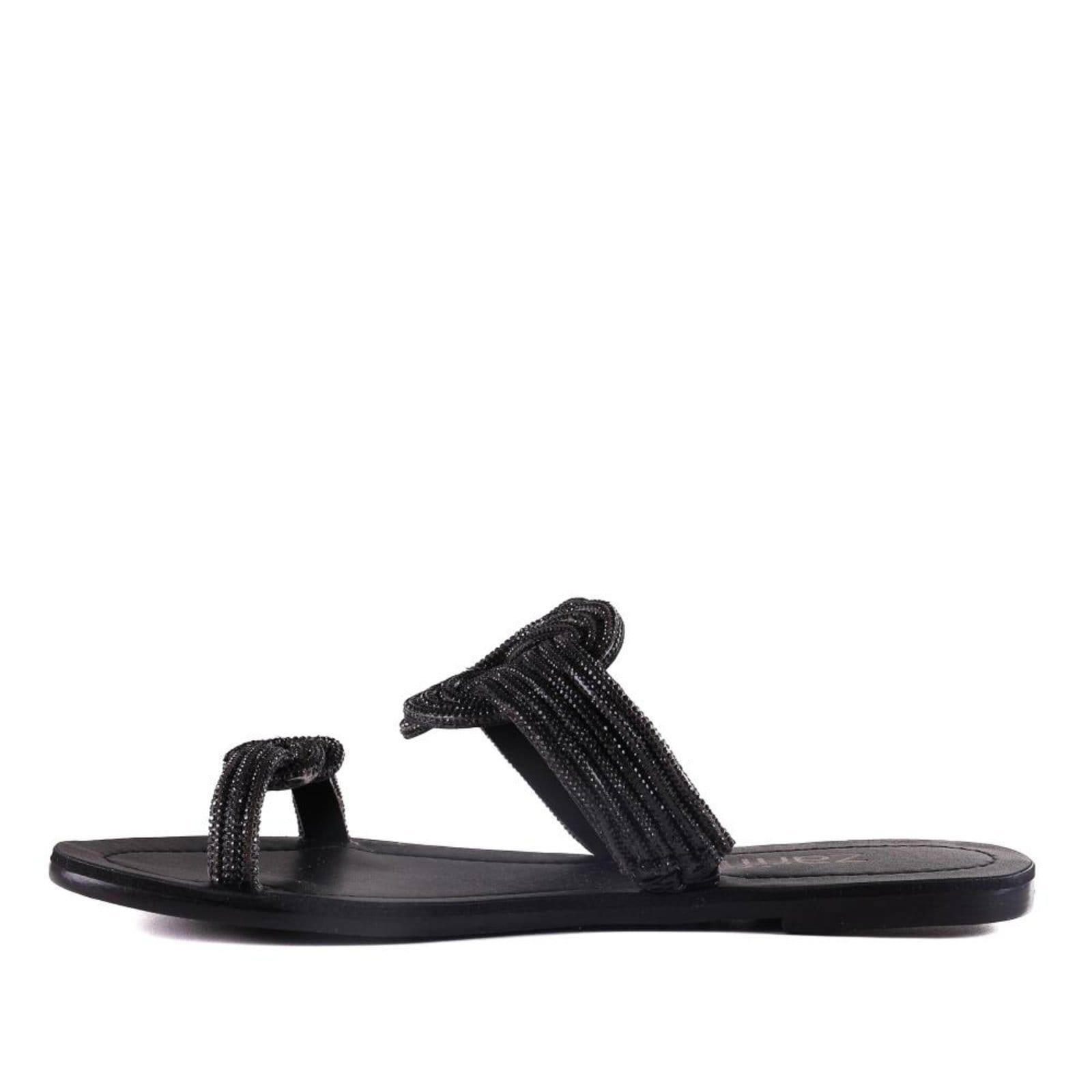 Vista 2 Rasteirinha Feminina Zariff Preto Zariff incolor