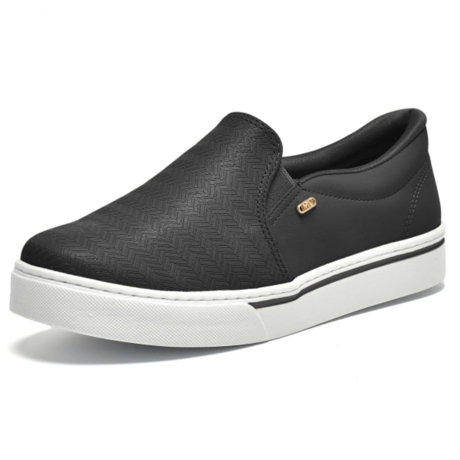 Vista 2 Tênis Feminino Slip On Napa Tricot Via Marte 016 VIA MARTE preto