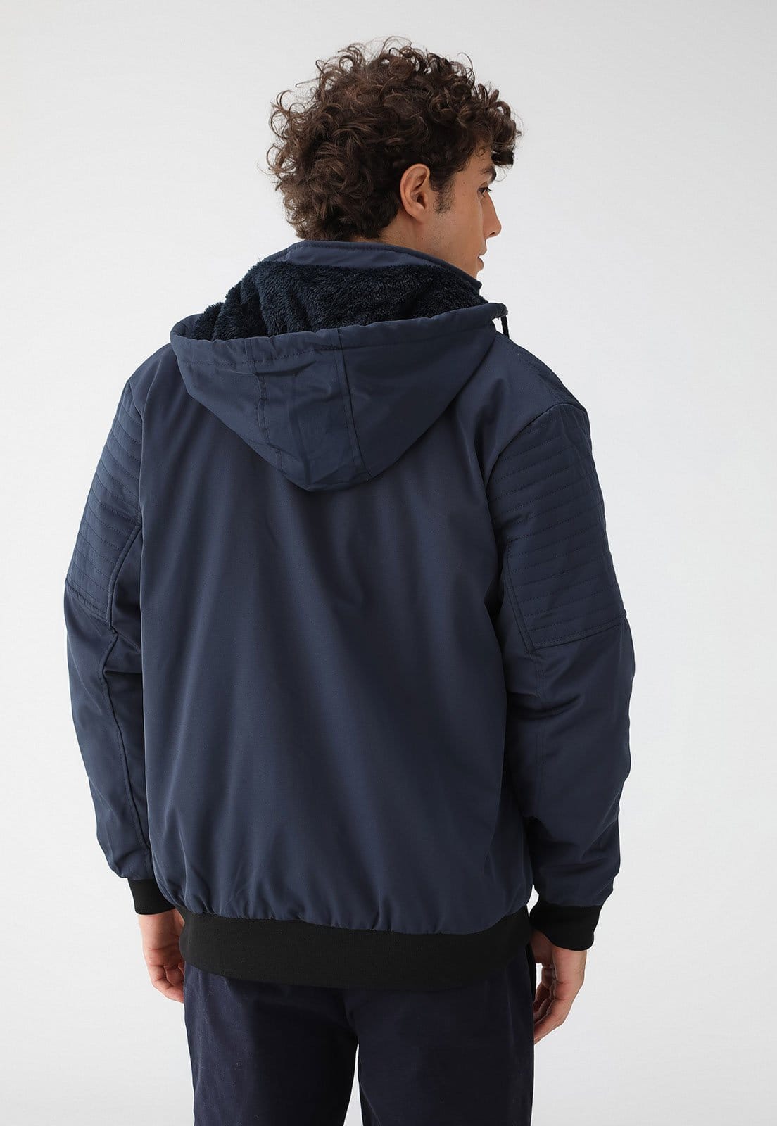 Vista 2 Jaqueta Sarja Broken Rules com Capuz Azul-Marinho Broken Rules azul marinho