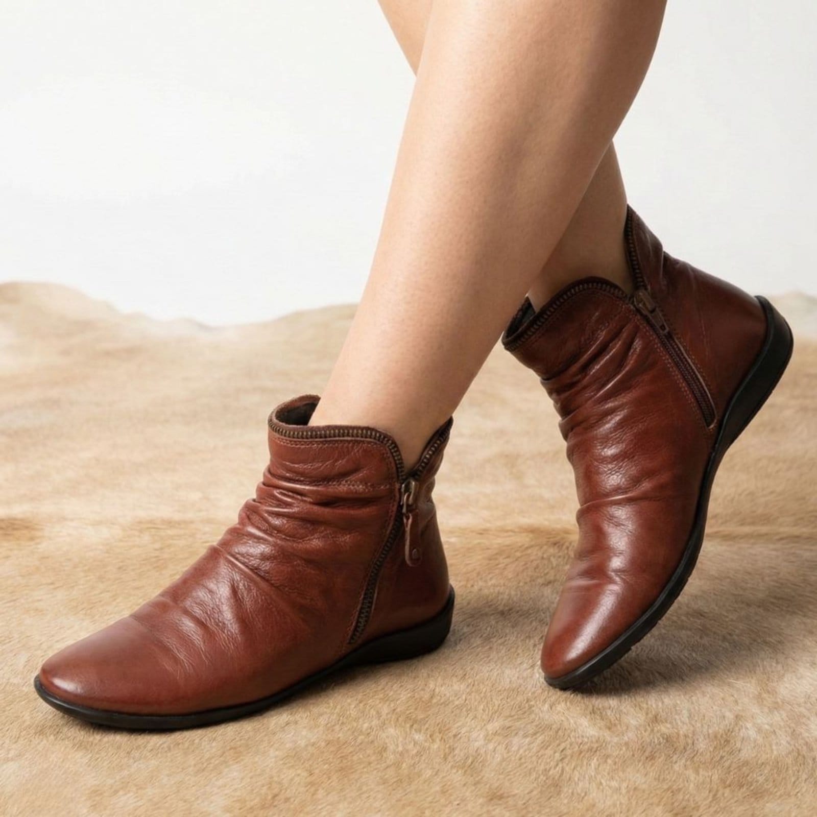 Vista 2 Bota Angel Couro Comfort Mogno - ANG811 Perlatto marrom