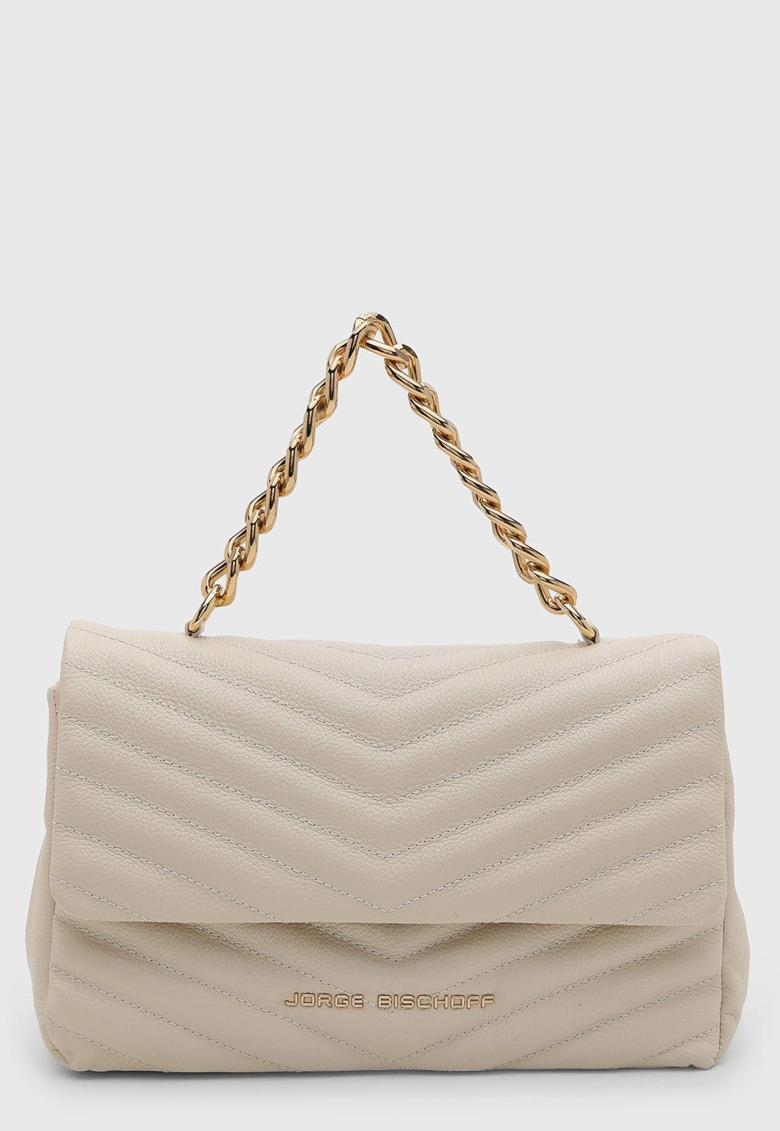 Bolsa Feminina Jorge Bischoff Alça Corrente Off White