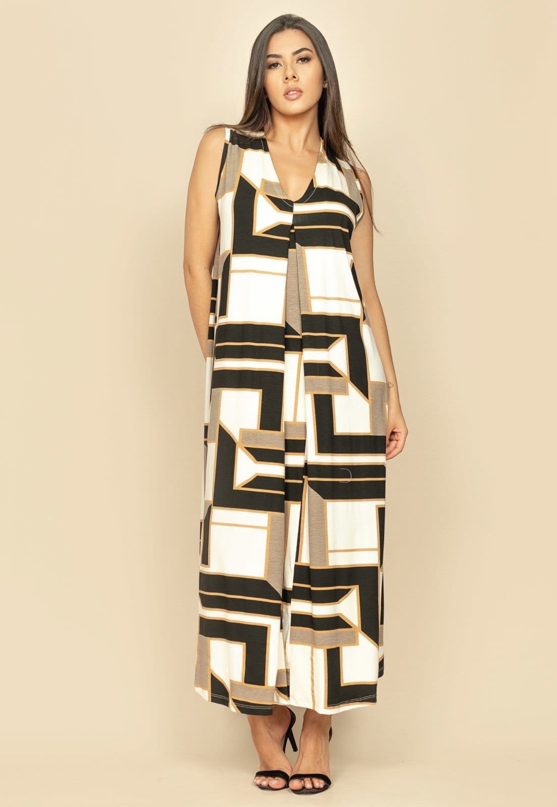 Vista 2 Vestido Longo Acará Malha Estampa Igaci Amazonia Vital branco/estampado/multicolorido