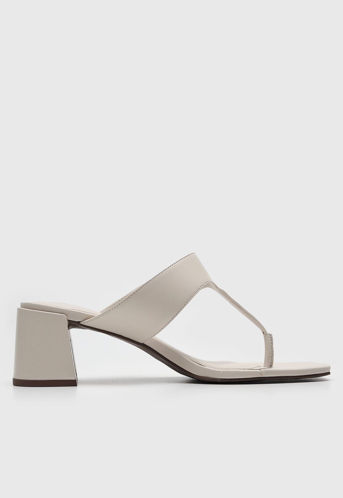 Vista 2 Tamanco Feminino Loucos e Santos Salto Bloco Bico Quadrado Off-White Loucos e Santos off-white white