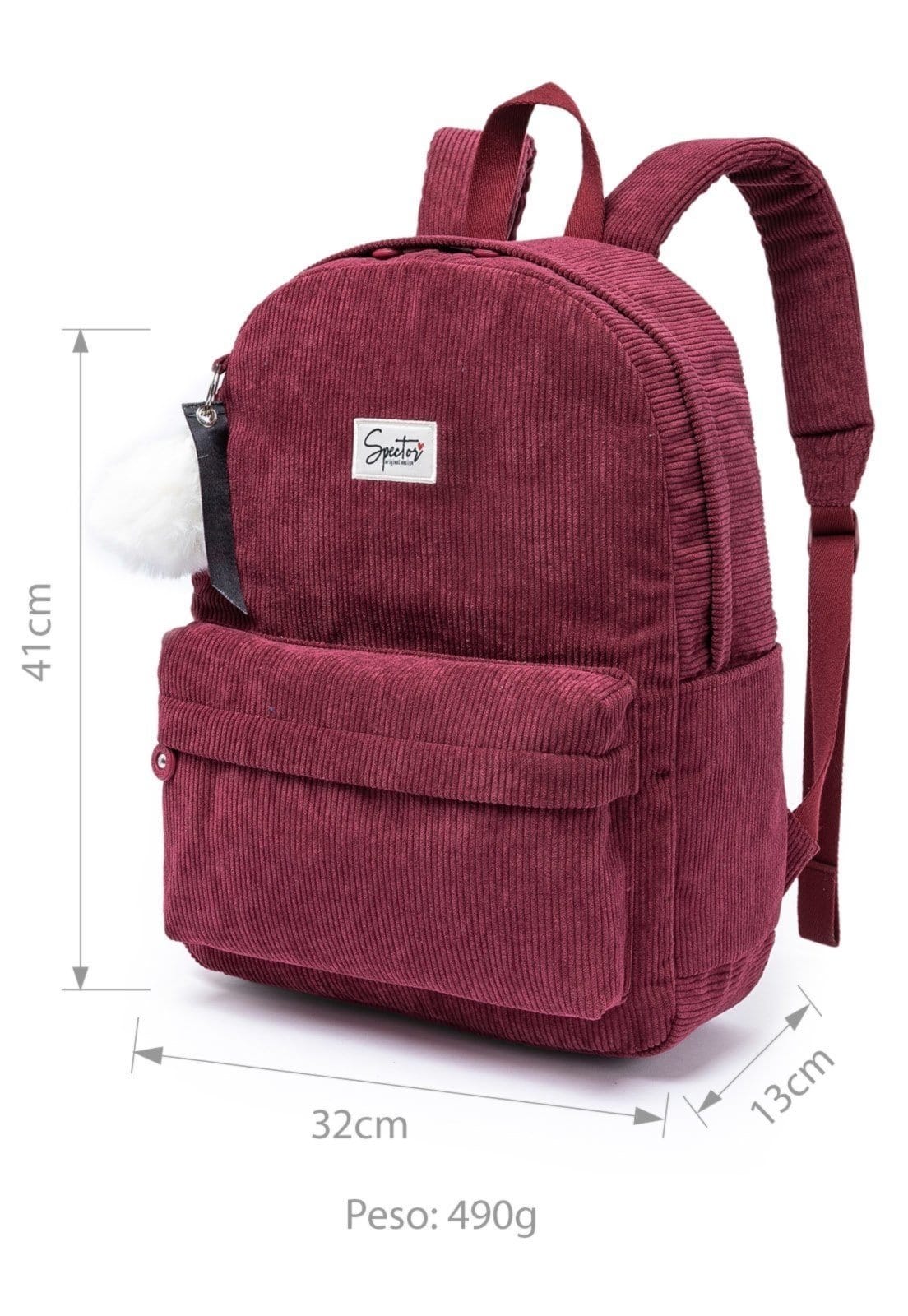 Vista 2 Infantil - Mochila Bolsa Feminina Escolar Reforçada Spector vermelho