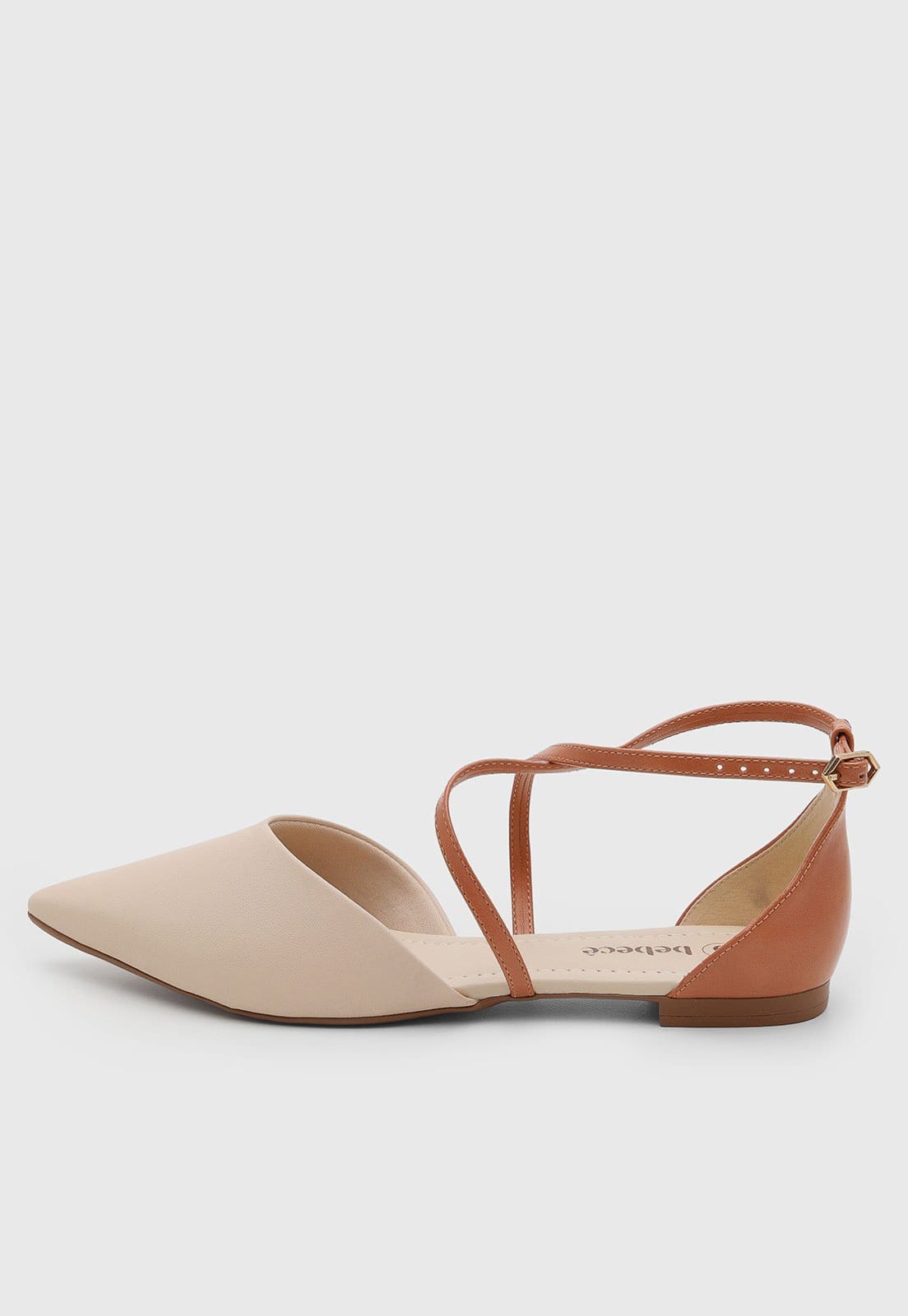 Sapatilha Feminina cê Tiras Pontuda Off-White