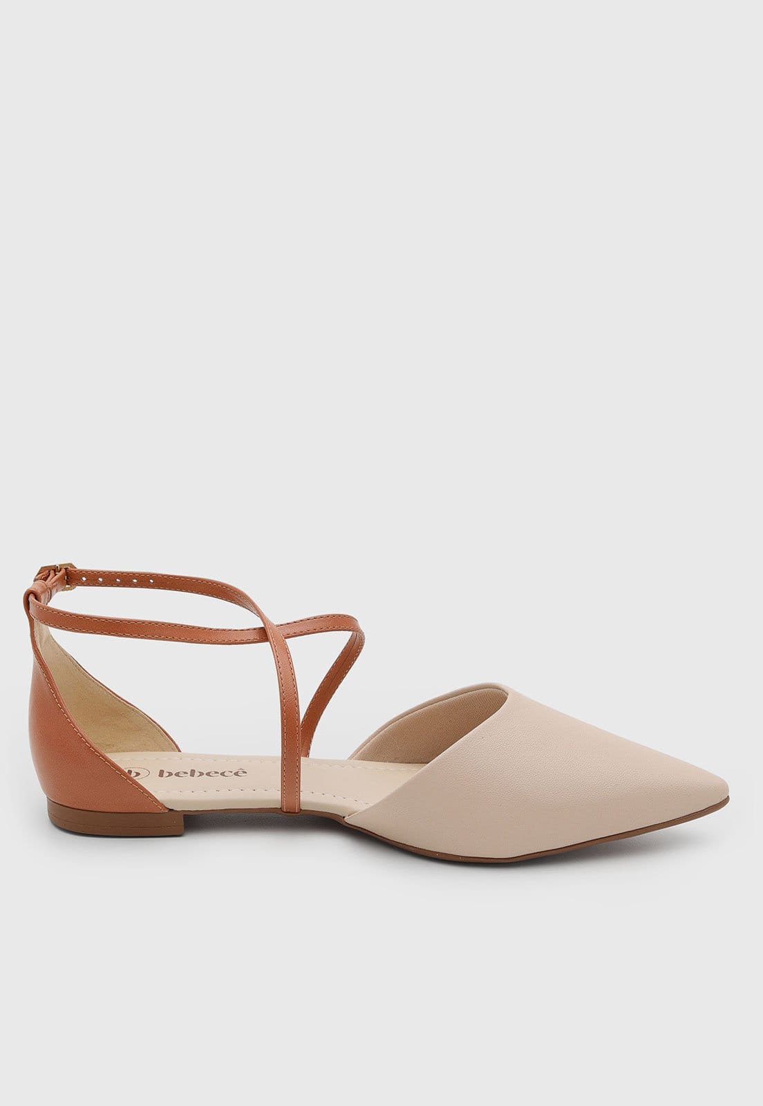 Vista 2 Sapatilha Feminina cê Tiras Pontuda Off-White BEBECÊ off-white white