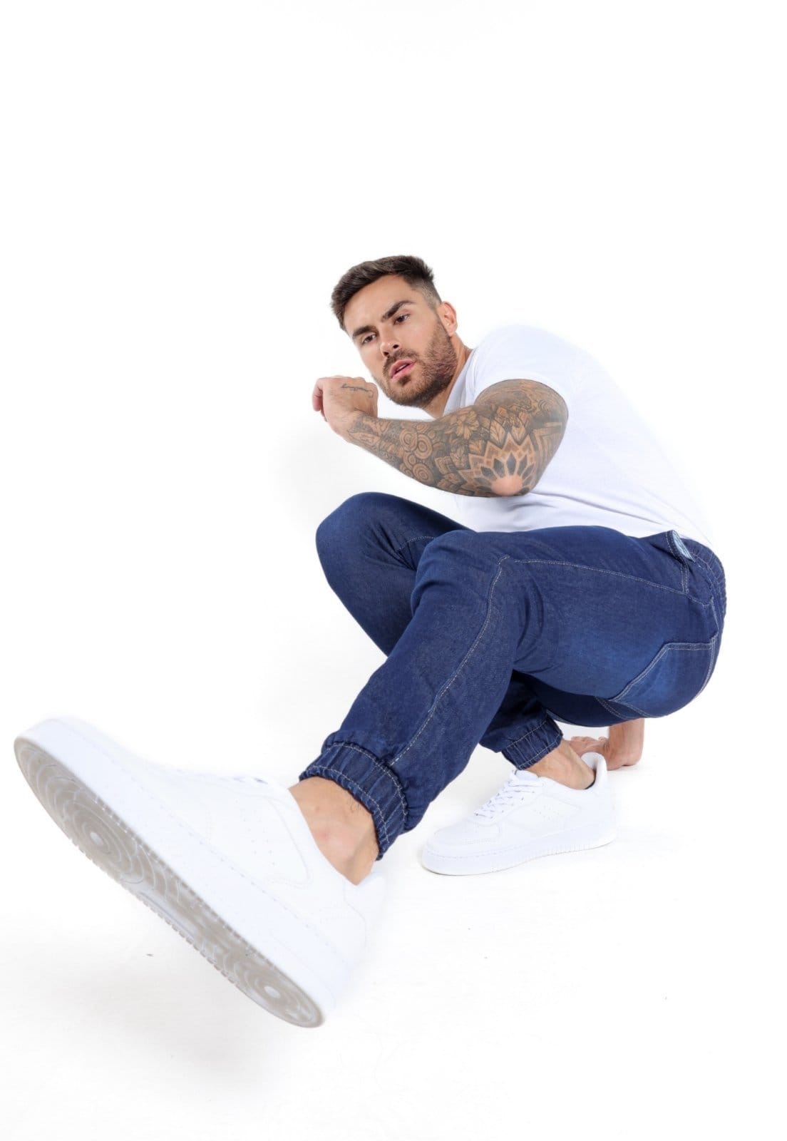 Vista 2 Calça Jogger Sarja Masculina Daze Modas Escura Daze Modas azul