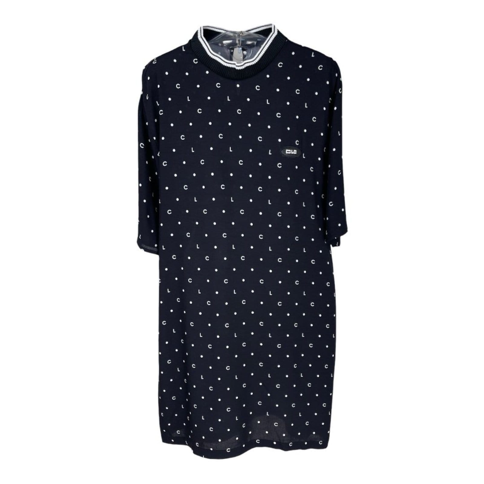 Vista 2 Vestido Curto Comfort Estampado Colcci CLC Monograma &B Colcci CLC preto