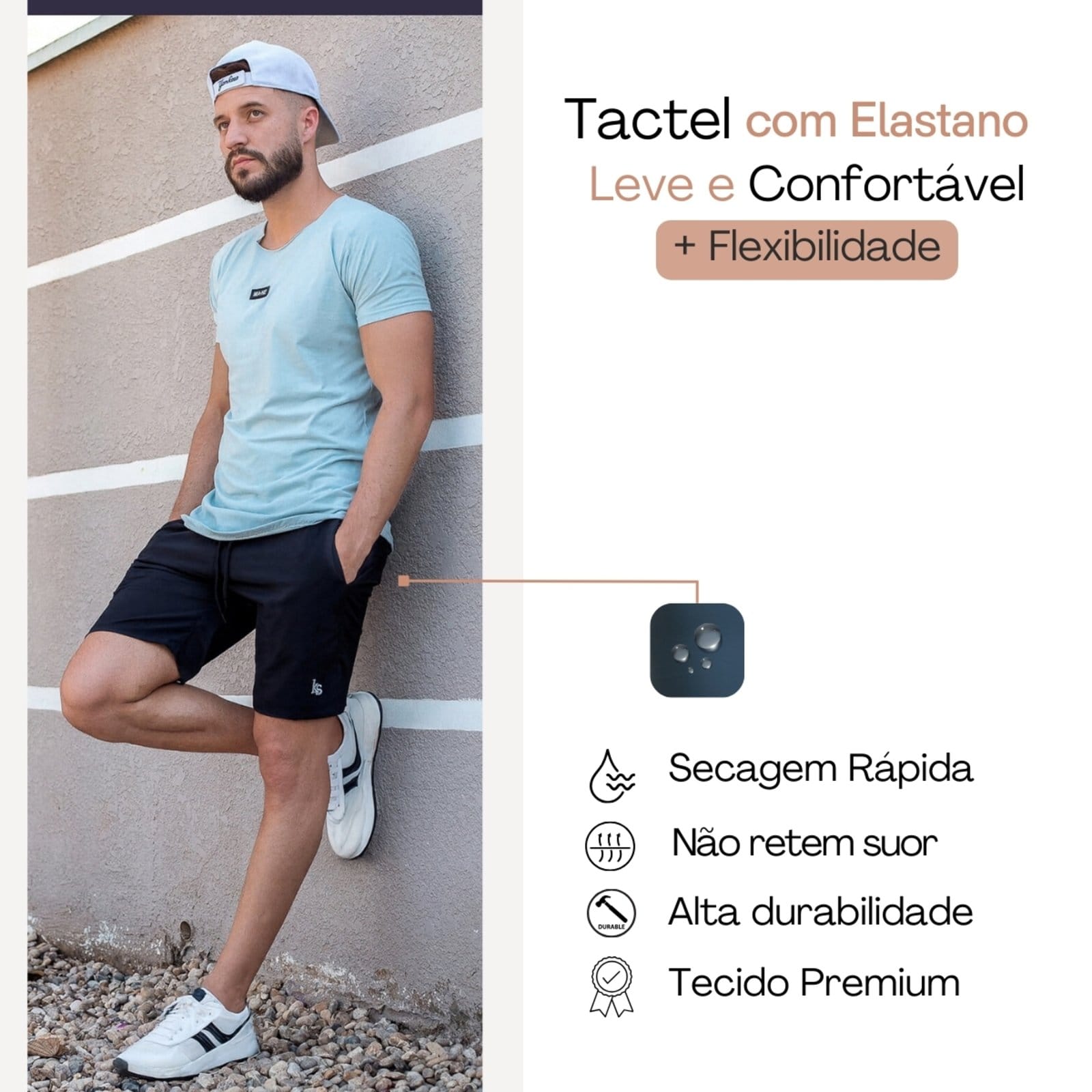 Vista principal Kit 2 Bermuda Short Praia Treino Academia Tactel com Elastano KS cinza/grafite/multicolorido/preto