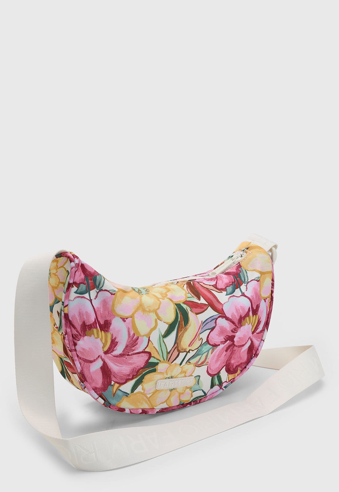 Vista 2 Bolsa Feminina FARM Média Estampa Rio Folhagem Branca FARM branco