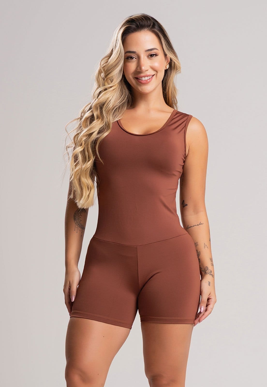 Macaquinho MVB Modas Liso Suplex Fitness Academia Curto