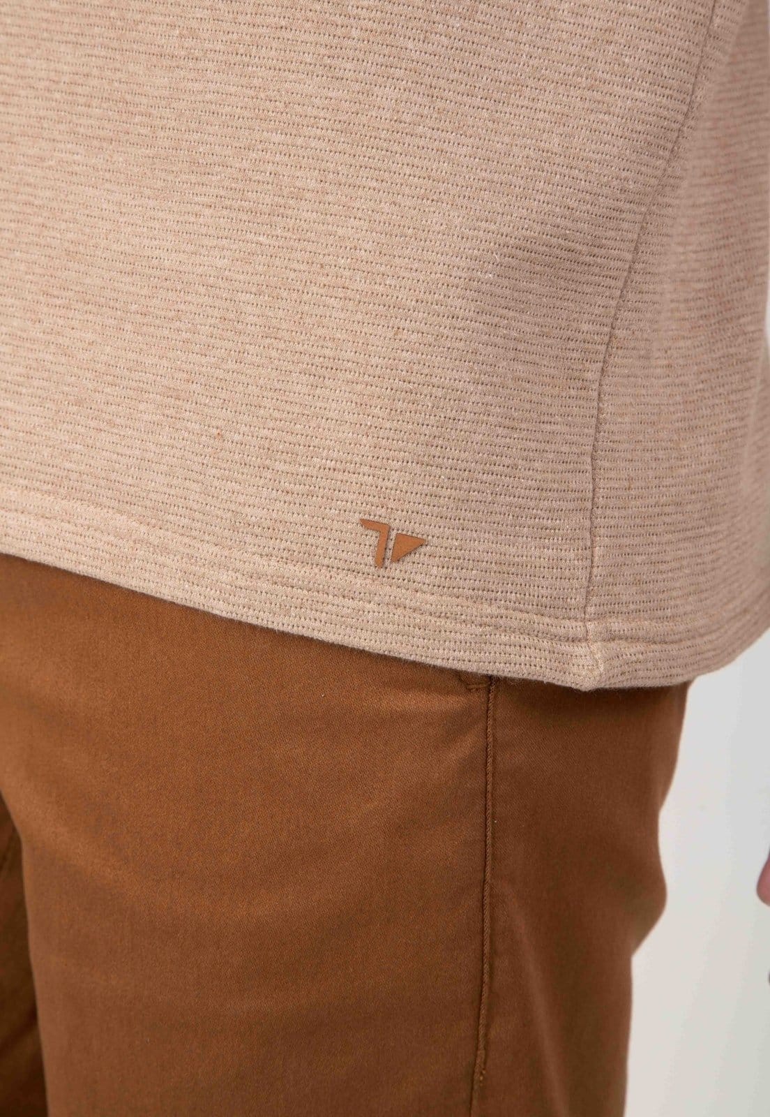 Vista 2 Blusão Capuz Traymon Malha Texturizada Kaki Medio Traymon cáqui kaki