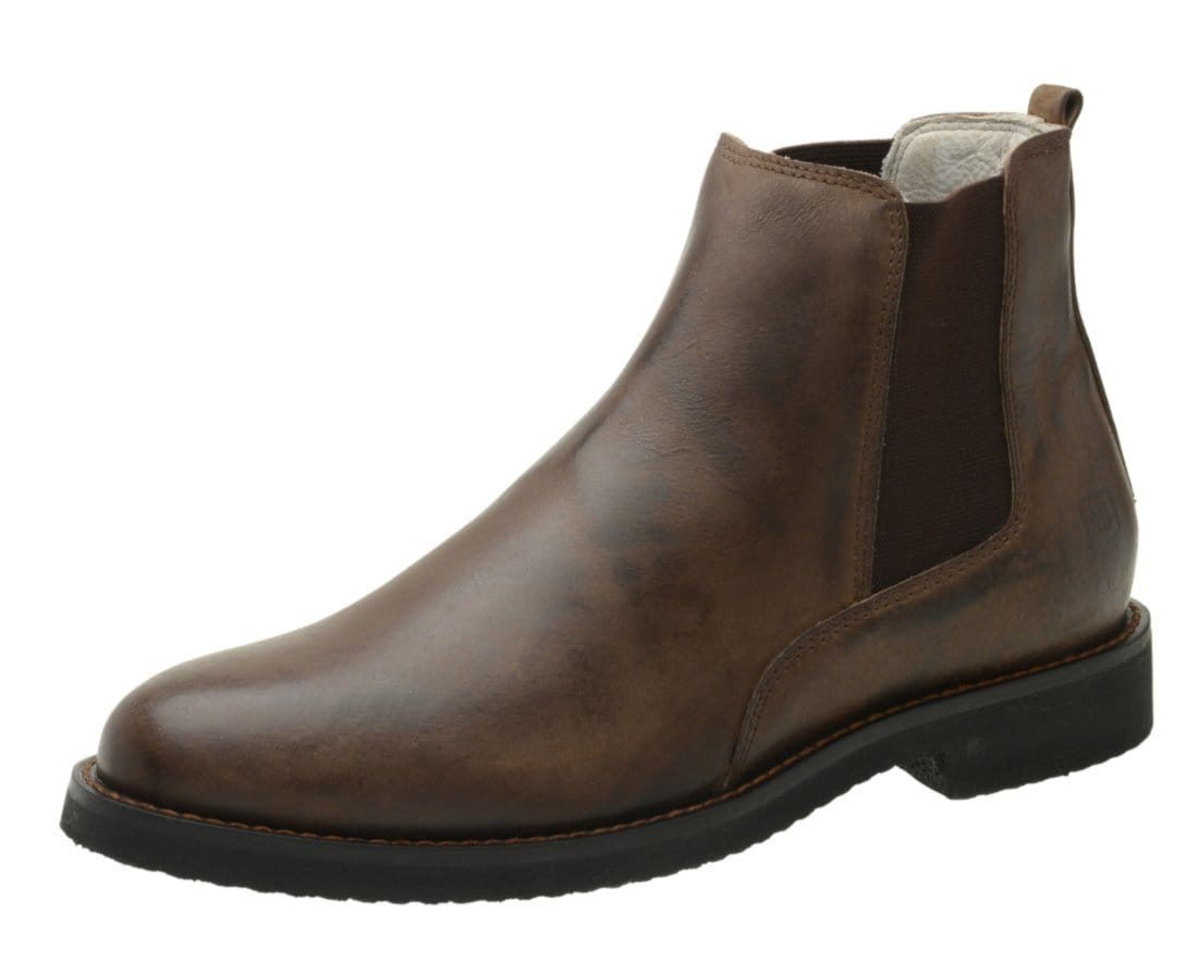 Vista principal Botina Malbork Em Couro Nobuck Manchado 155501 Rato Malbork marrom