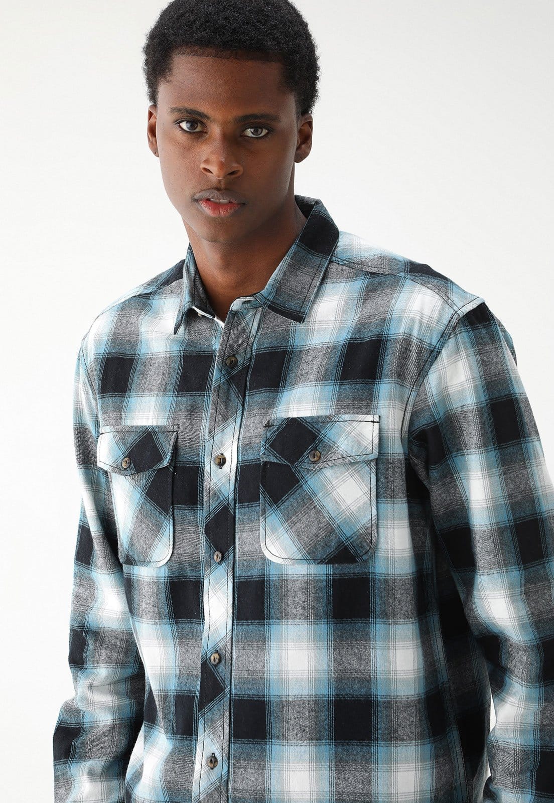 Vista 2 Camisa Element Tacoma Classic Preta Element xadrez