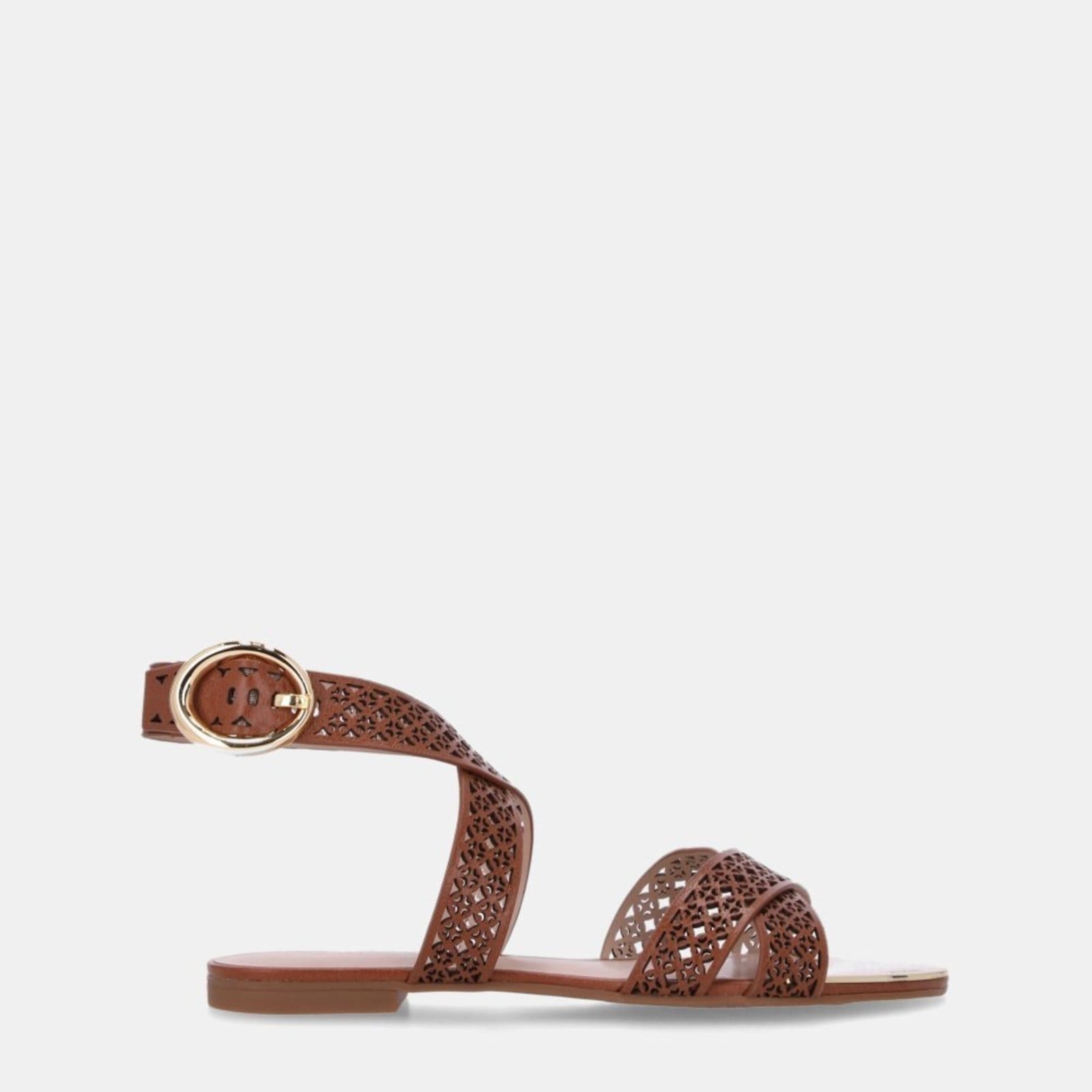 Vista principal Sandália Rasteira Luz da Lua - 53120040 Luz Da Lua Luz Da Lua marrom