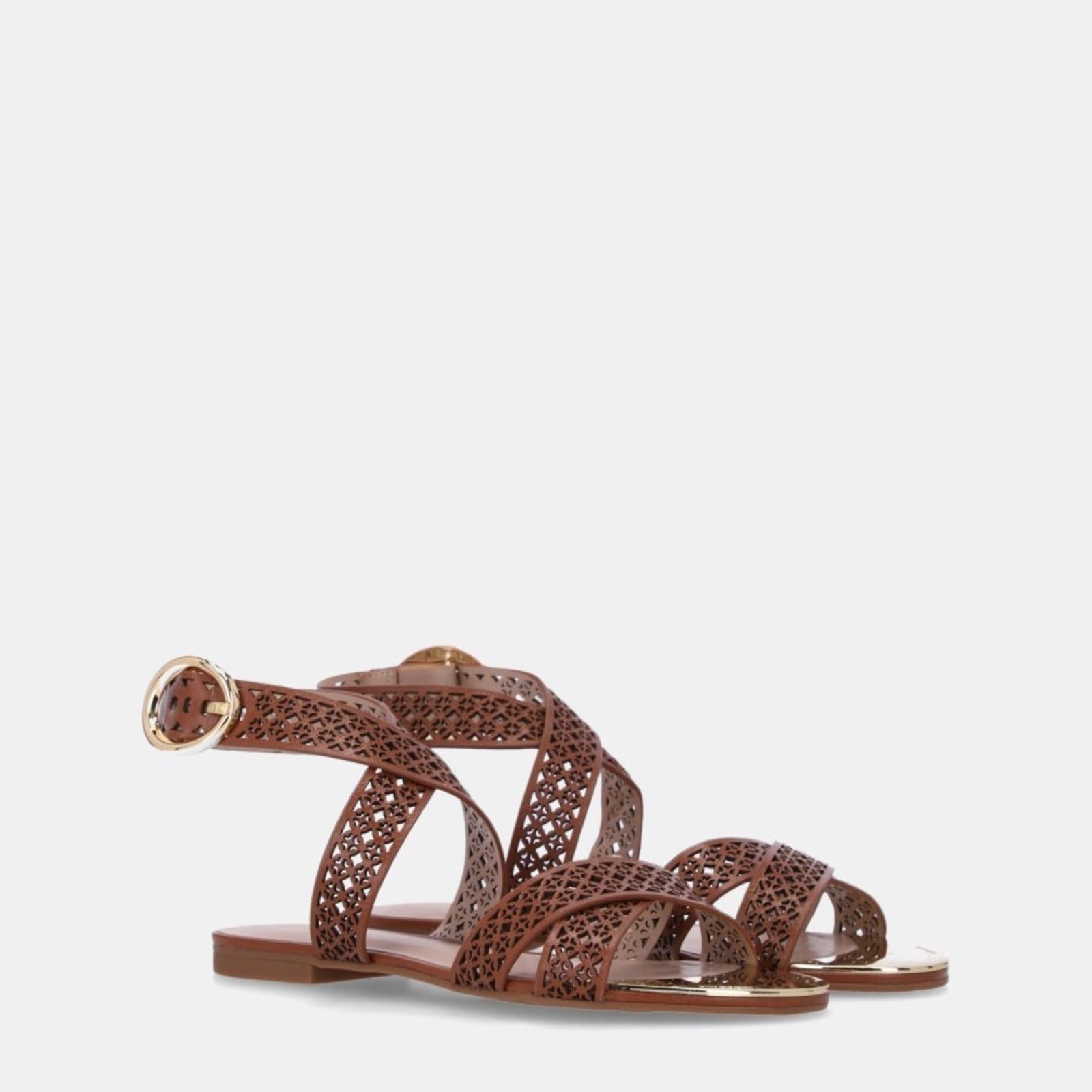 Vista 2 Sandália Rasteira Luz da Lua - 53120040 Luz Da Lua Luz Da Lua marrom