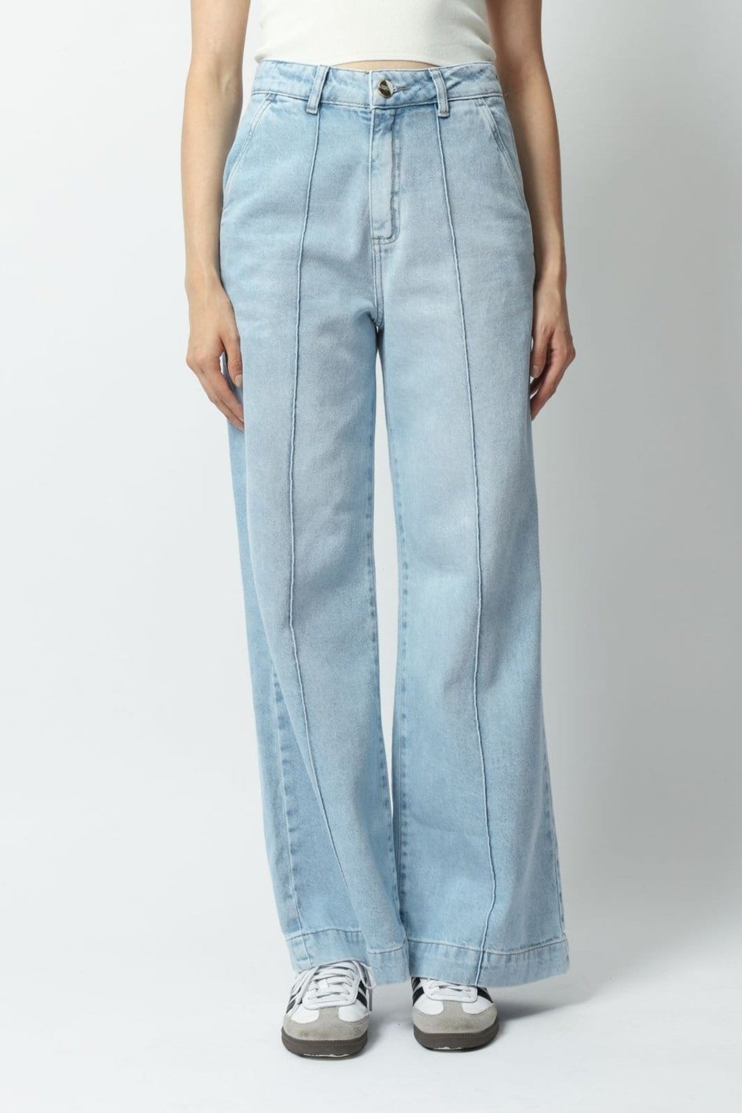 Vista 2 Calça Jeans Reta com Nervura 40 Gazzy azul