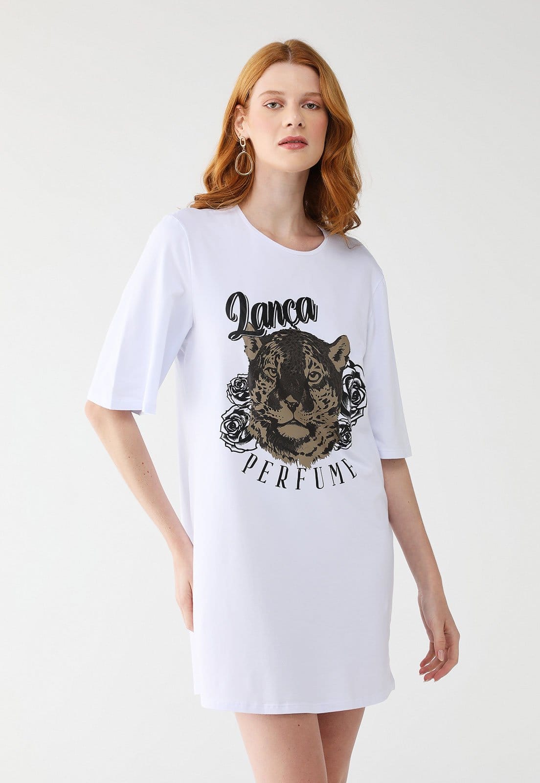 Vestido Lança Perfume Curto Oversized Branca