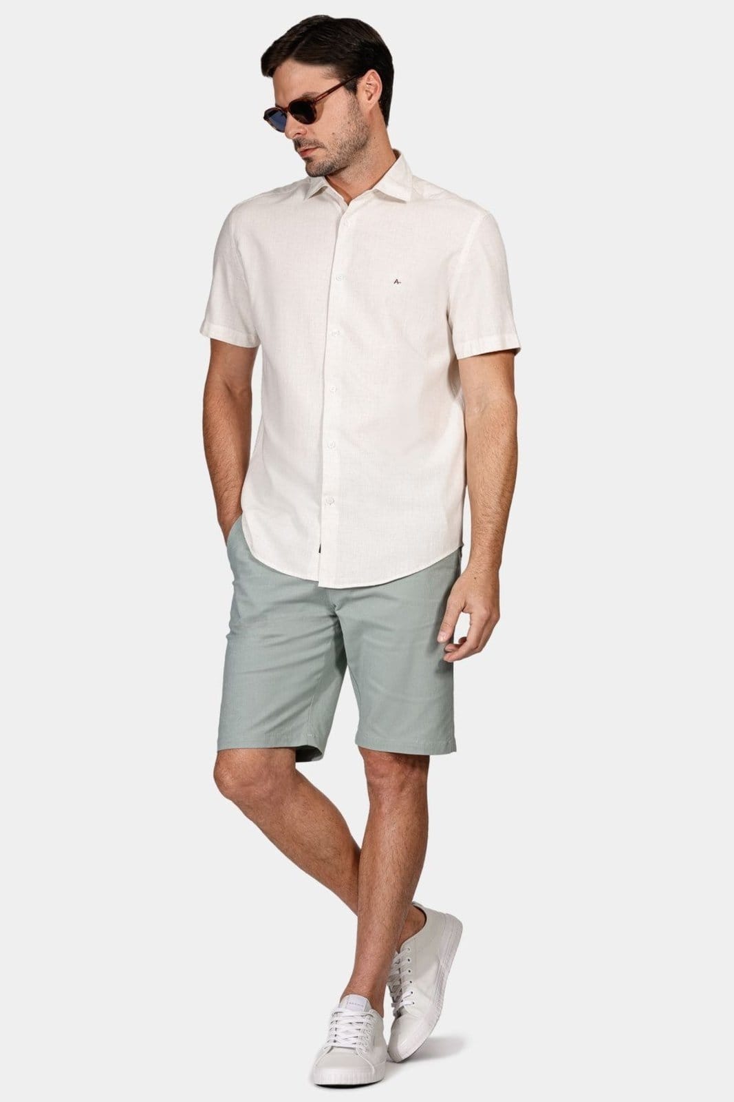 Vista 2 Camisa Aramis Slim Viscolino Colors Natural Aramis incolor natural