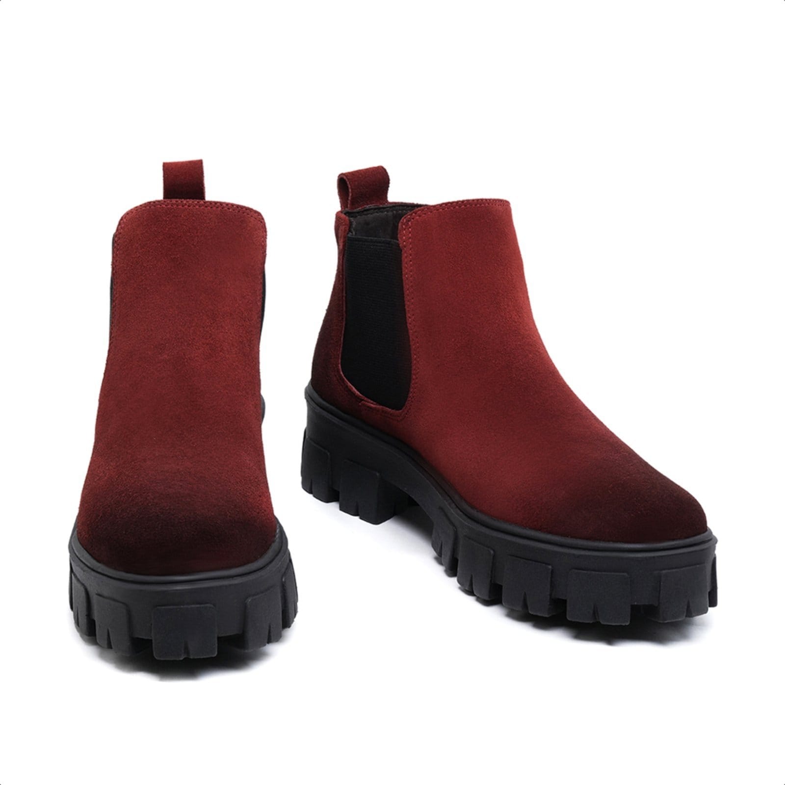 Vista 2 Bota Chelsea Feminina Malbork com Solado Tratorado 24788FVM Malbork vermelho