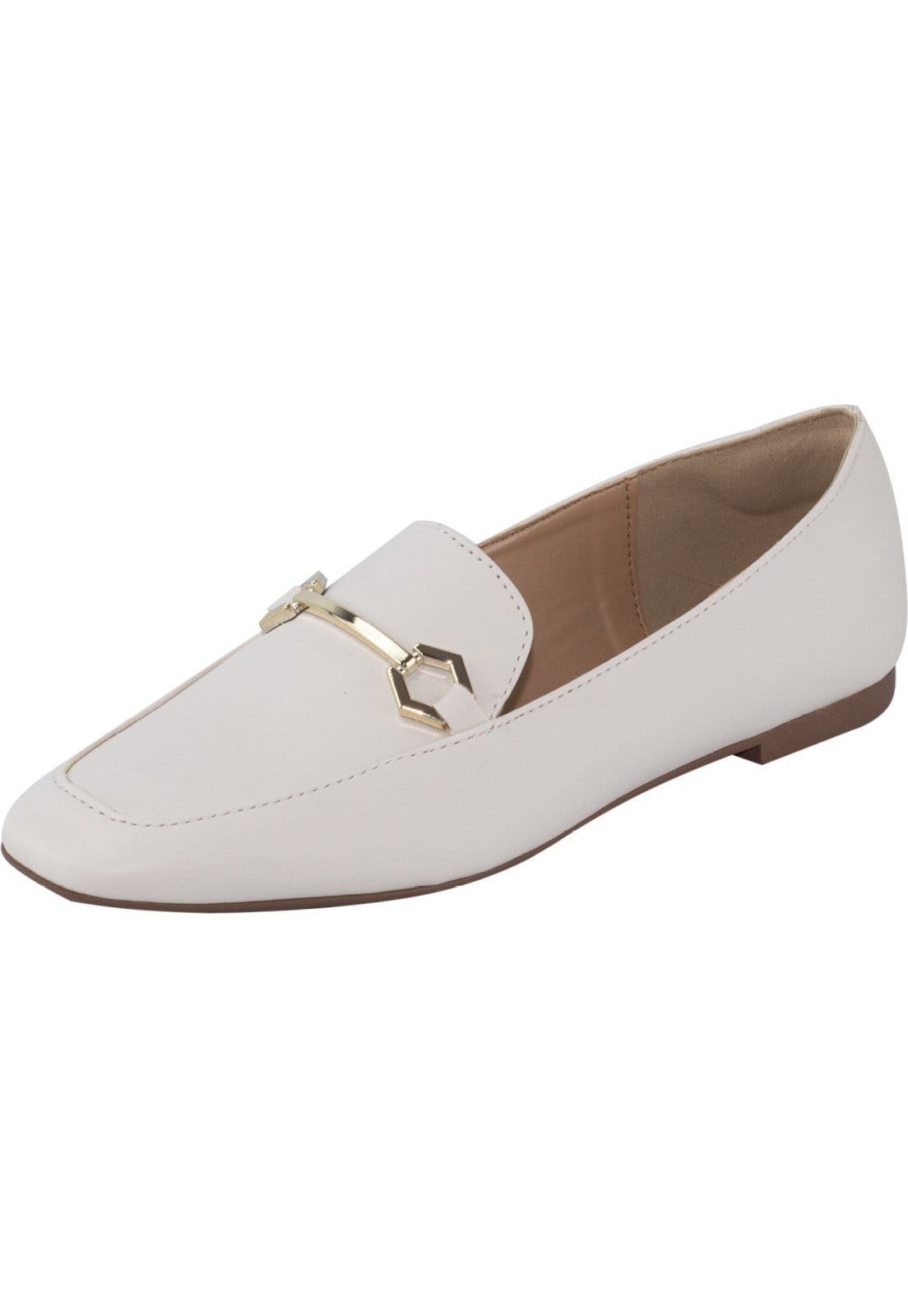 Sapato Feminino Mocassim Amorelle Slide Off White