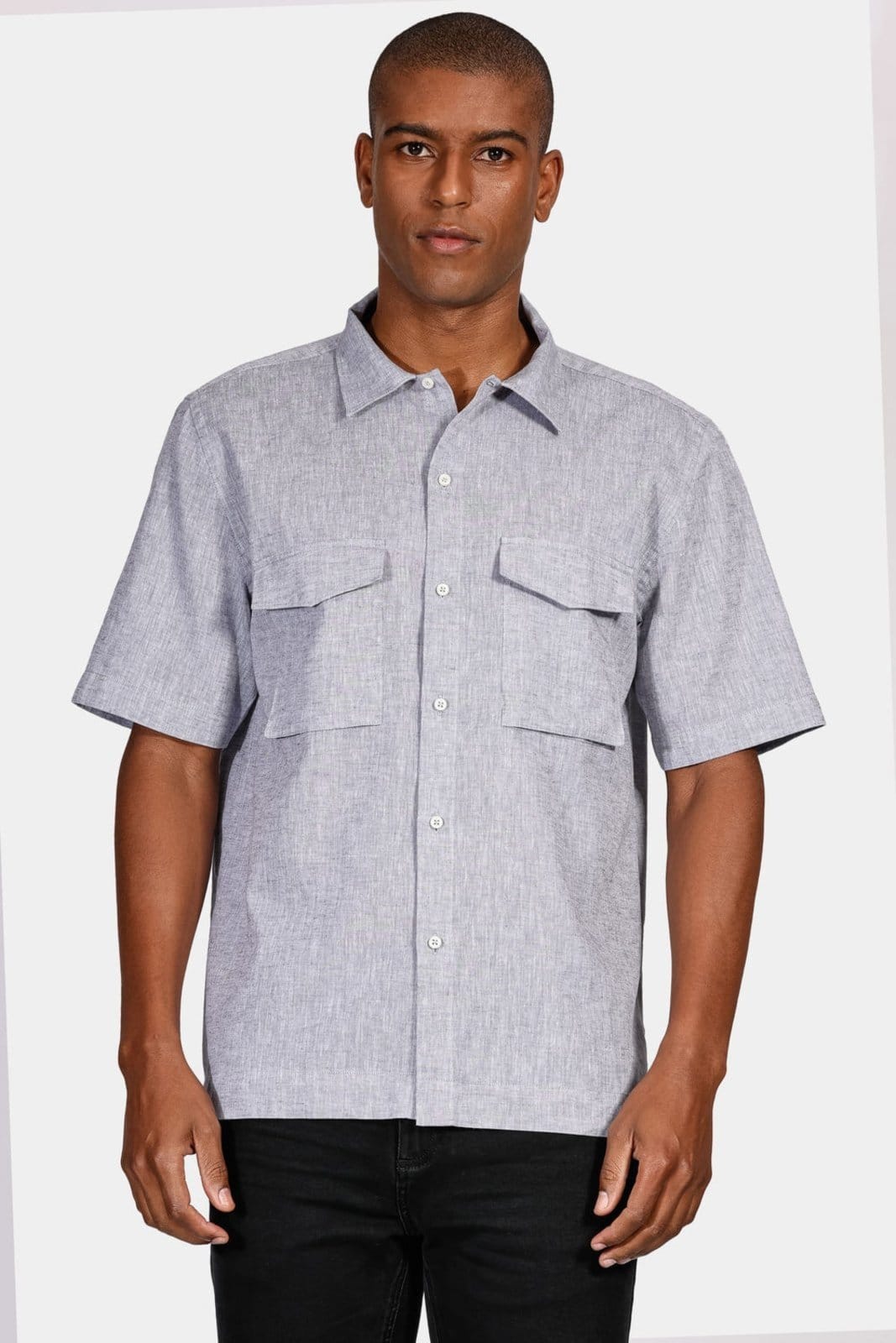 Camisa Aramis Regular Linho Algodão 2b Surat Cinza