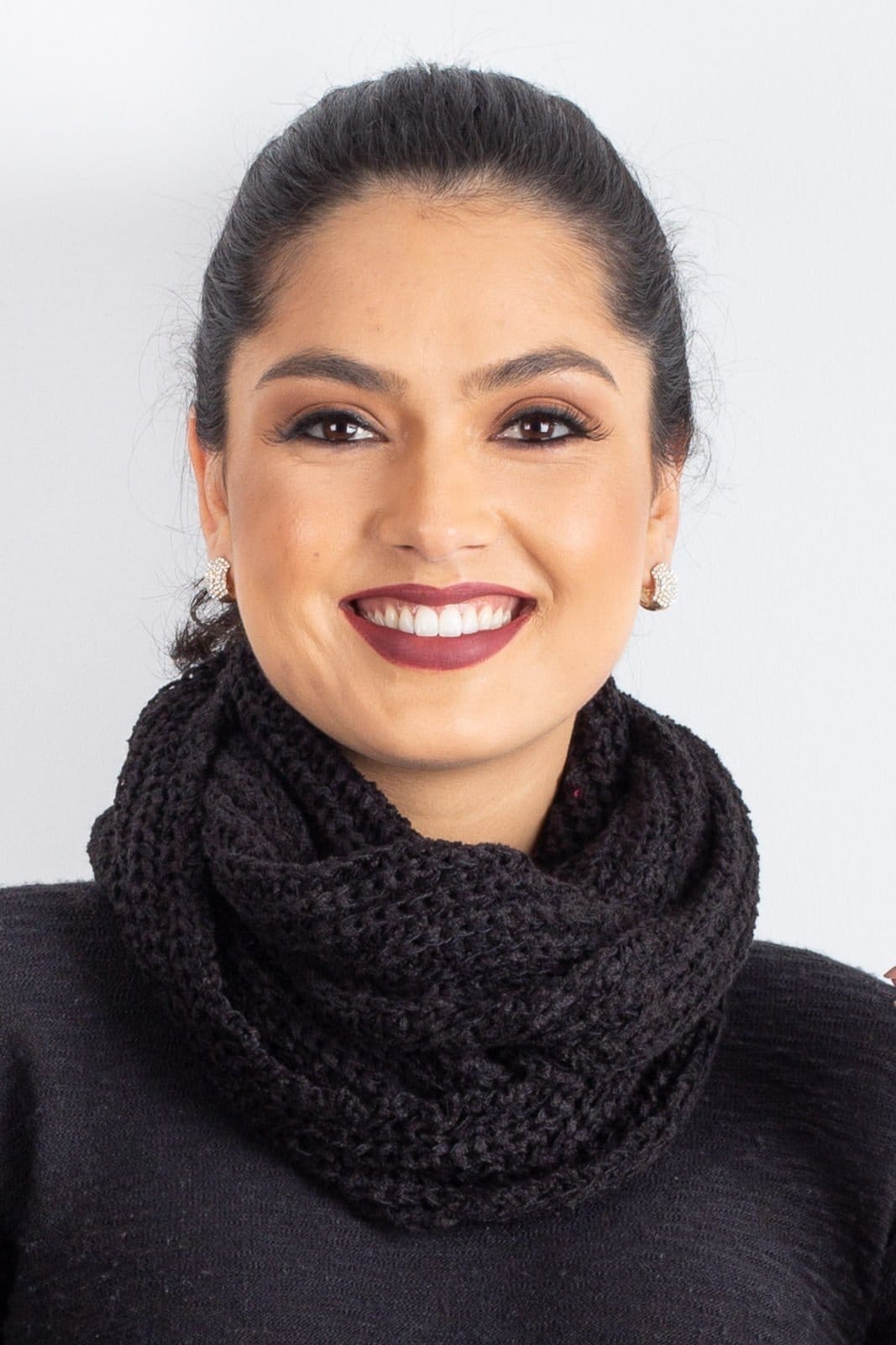 Gola Cachecol Fechado Infinito Enluaze Tricô 60017 - Preto