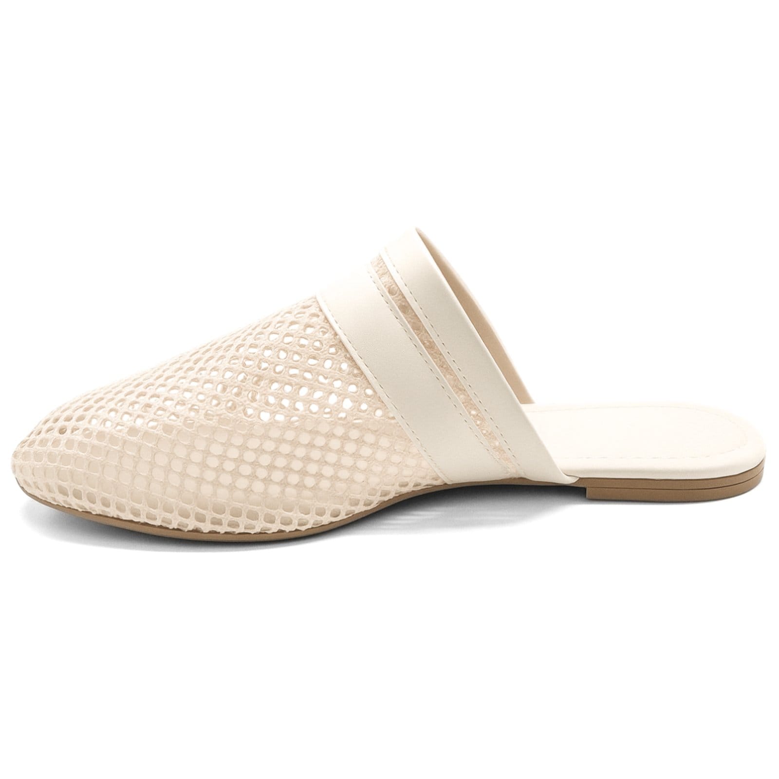 Vista 2 Mule Mocassim Slip On Feminino Redinha Vazado Elegante Off White 5402 Sete Sales off-white white