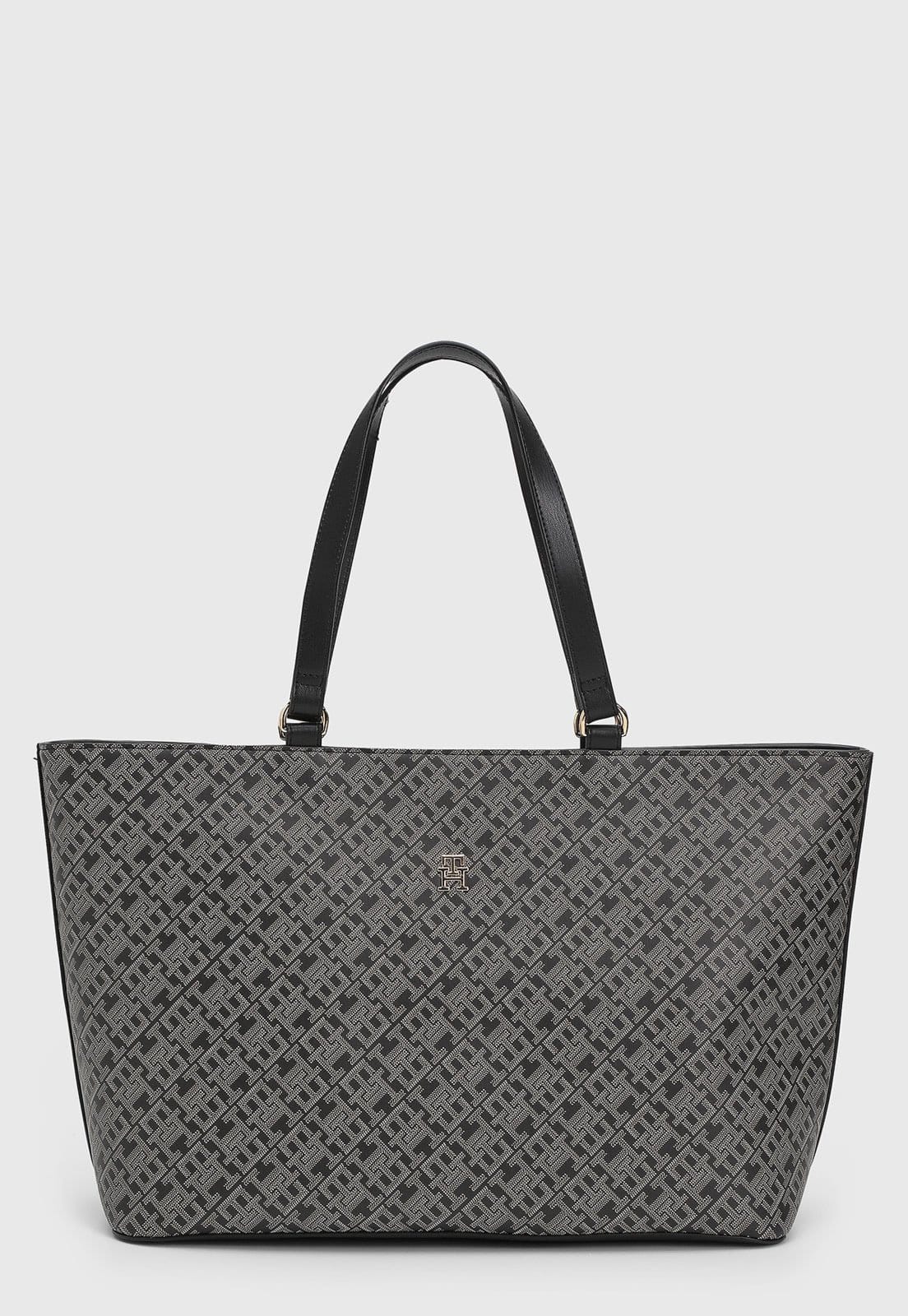 Bolsa Feminina Tommy Hilfiger Monograma Grande Preta
