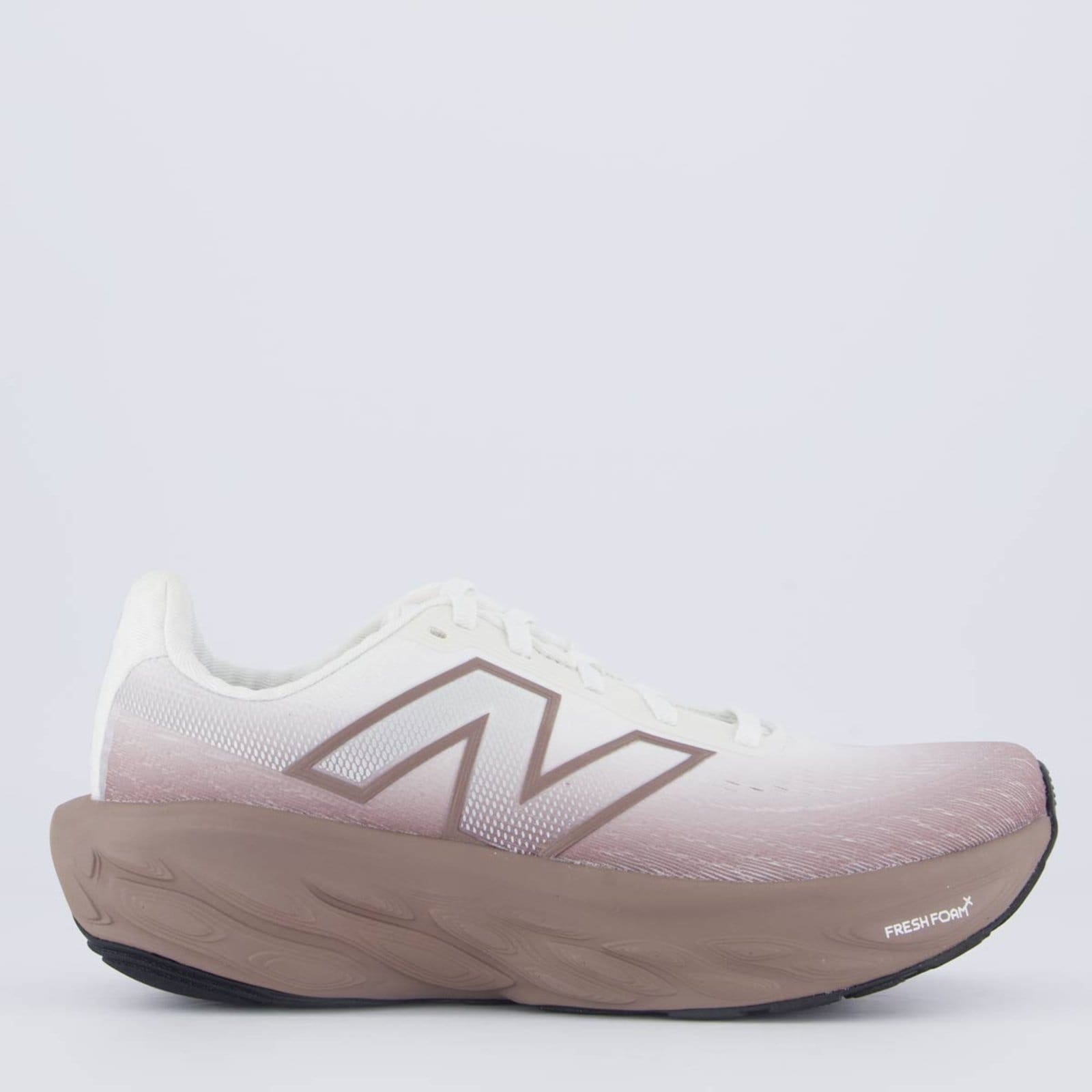 Vista principal Tênis New Balance Fresh Foam X 1080 V14 Feminino e Marrom New Balance branco