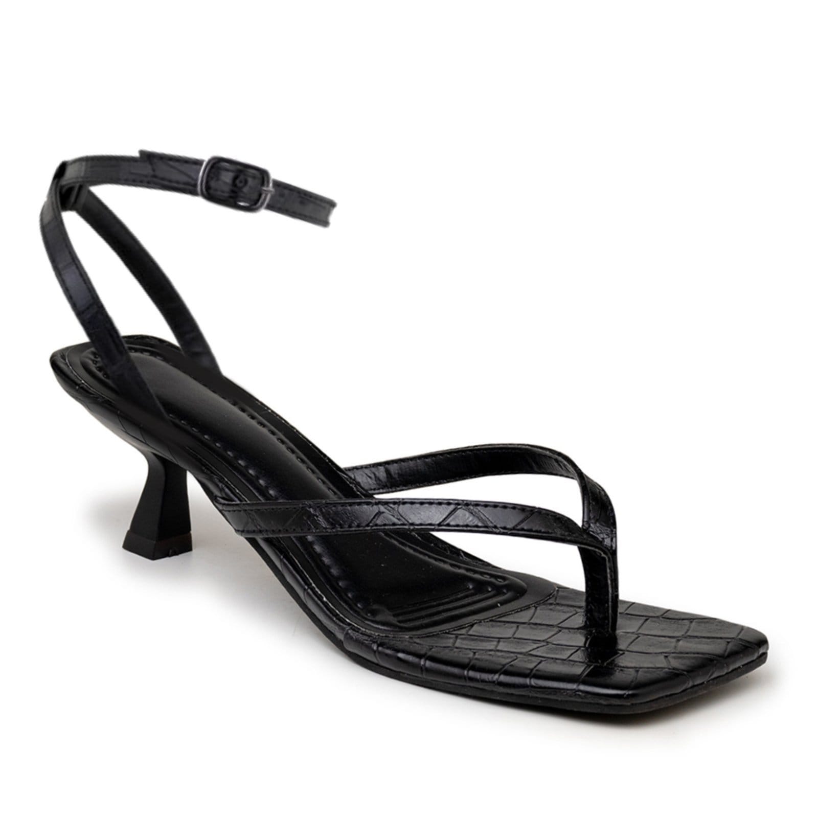 Sandália Feminina Salto Baixo Croco 5412